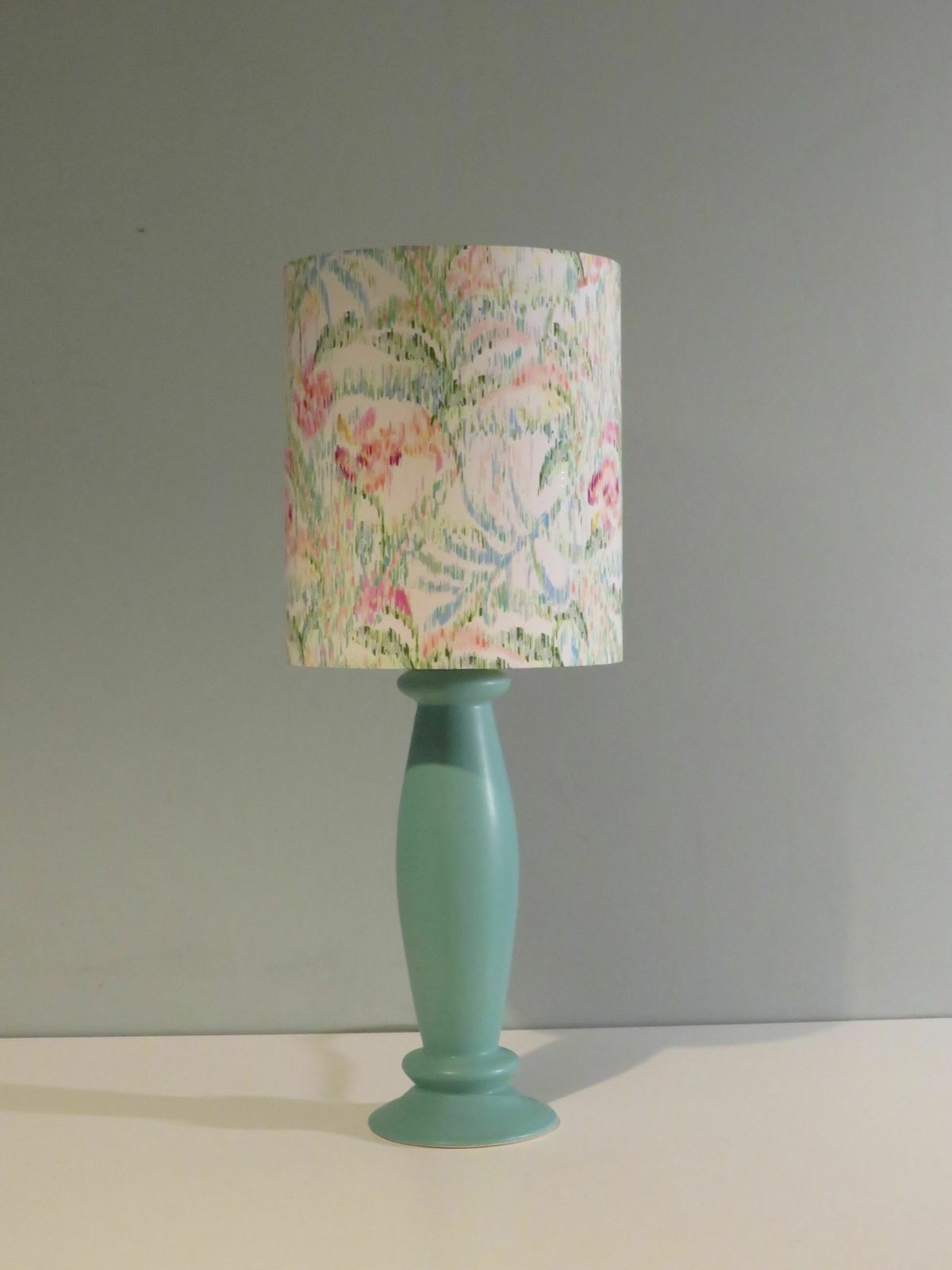 Mint Green Ceramic Table Lamp From Porcelaines De Bruxelles In Memphis Style. 1980s photo buy