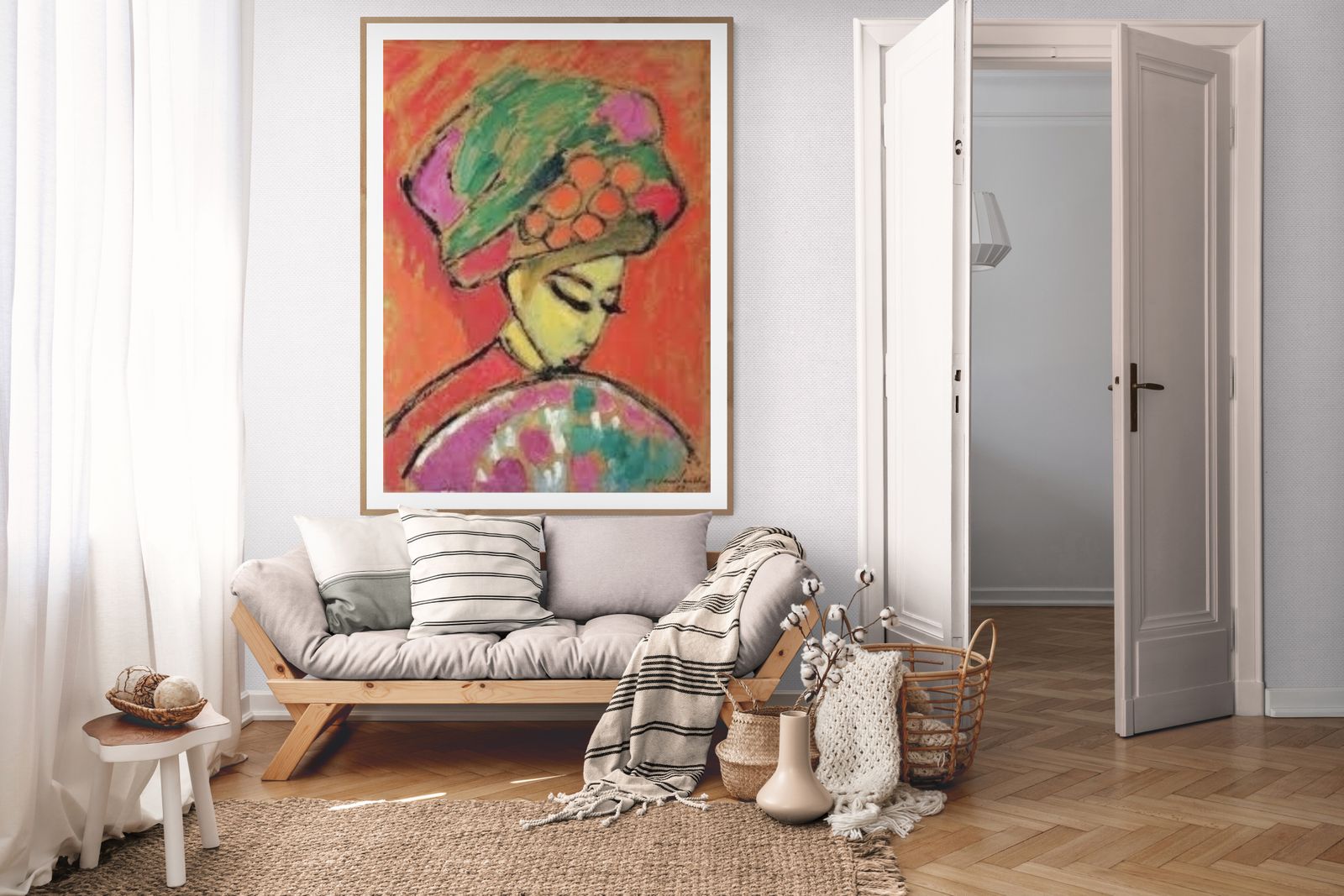 Alexij Von Jawlinsky Wall Art Canvas Print Younge Girl Flowered Hat