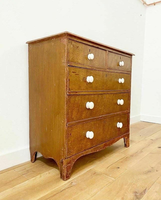 Victorian Scumbled Painted Chest Of Drawers photo vintage