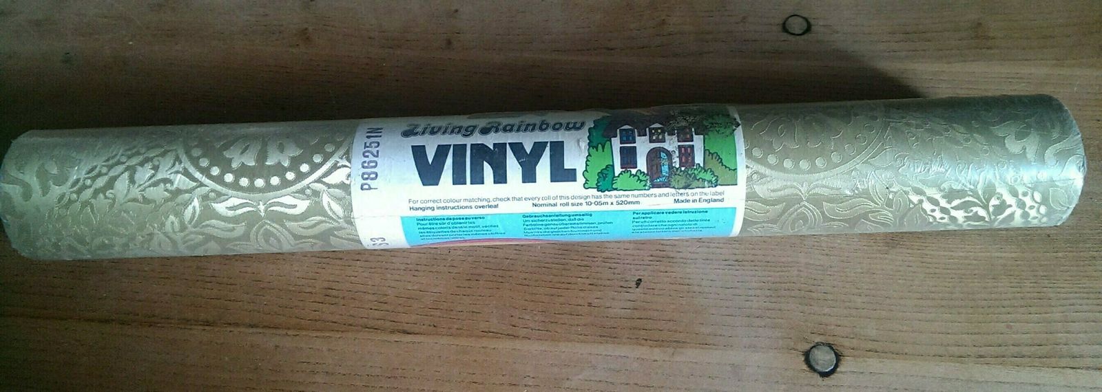 Full Roll Of Amazing Original Vintage Retro Gold Wallpaper photo for sale
