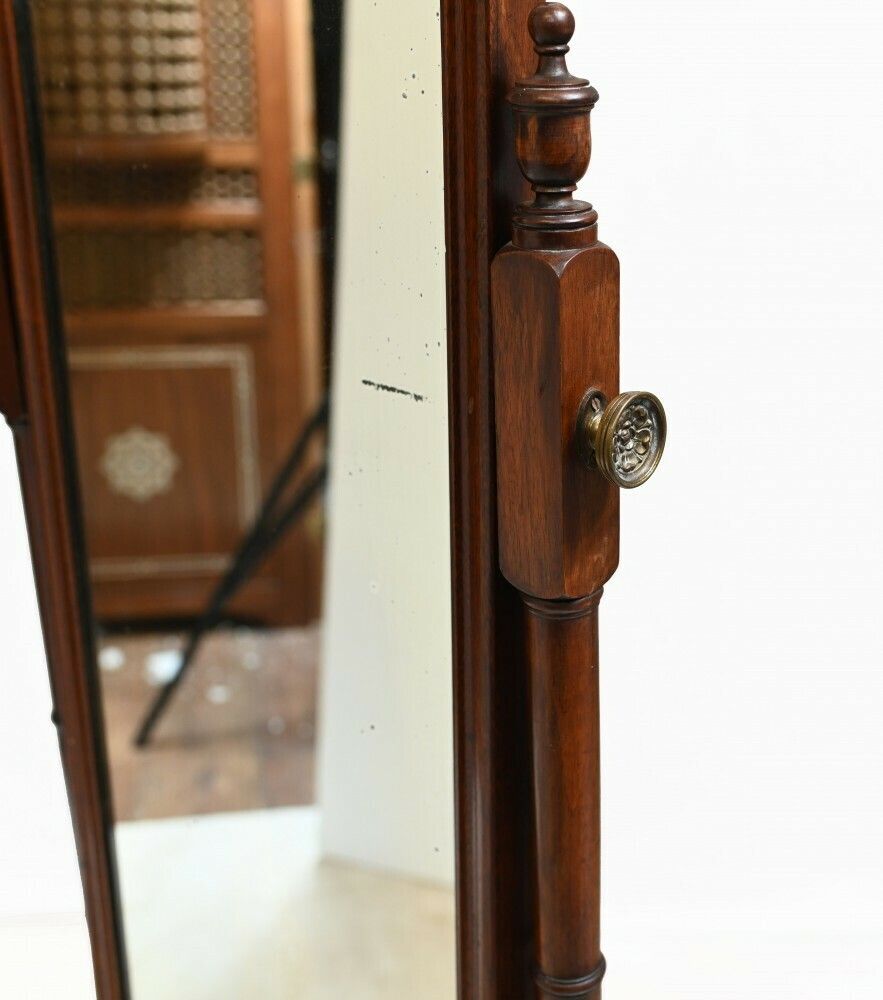 Georgian Cheval Mirror Swivel Mahogany 1890 photo vinterior
