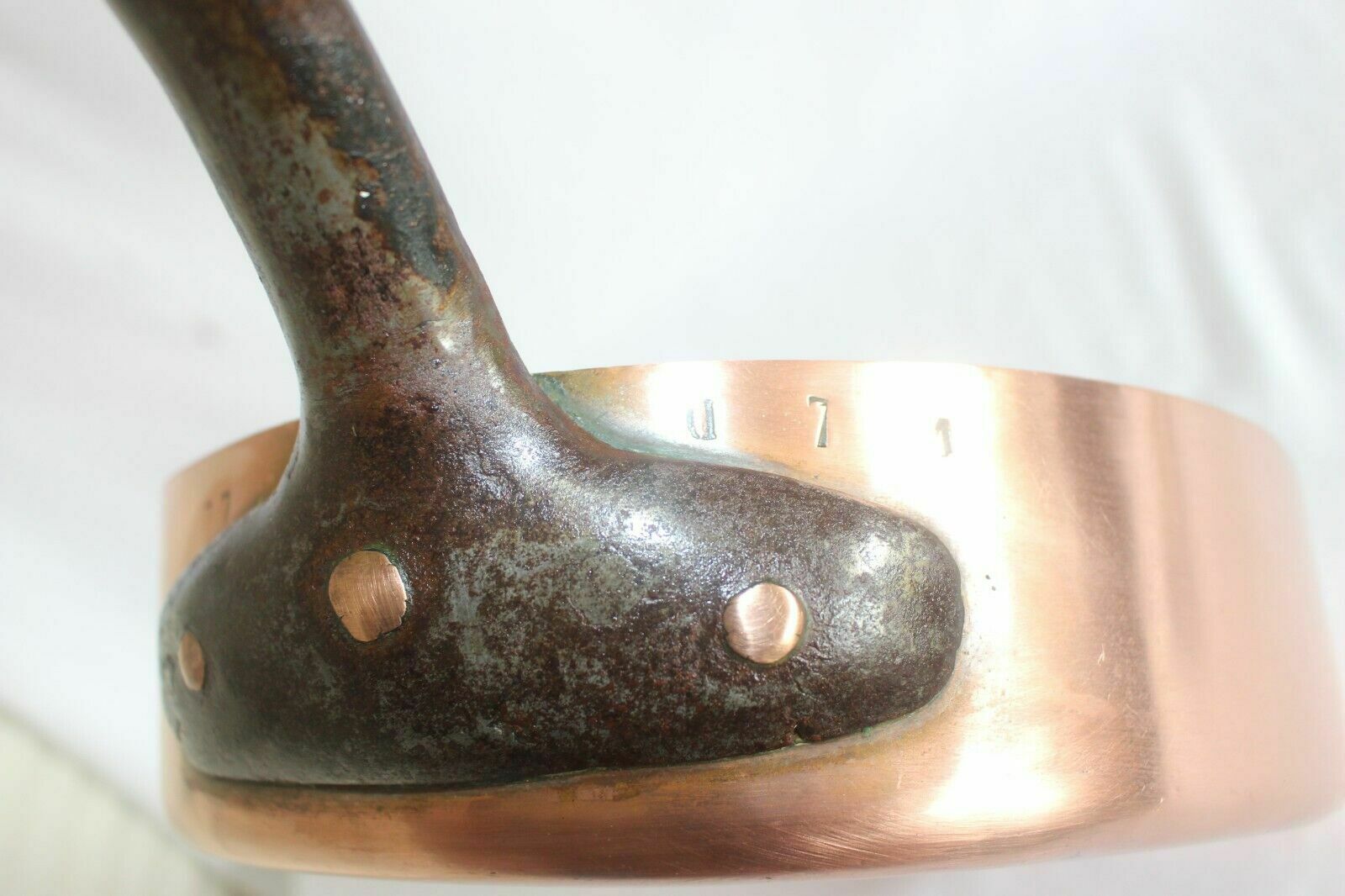 photo vinterior French Professional Rare Find Copper Fry Pan N. 77 Iron Handle 0 7 1 Paris 27x7