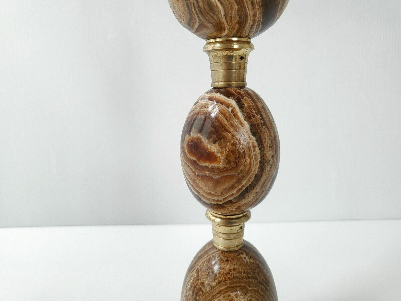 Vintage 1960 Ovoid Table Lamp In Marble & Brass 70s Retro 1960s 60s photo for sale
