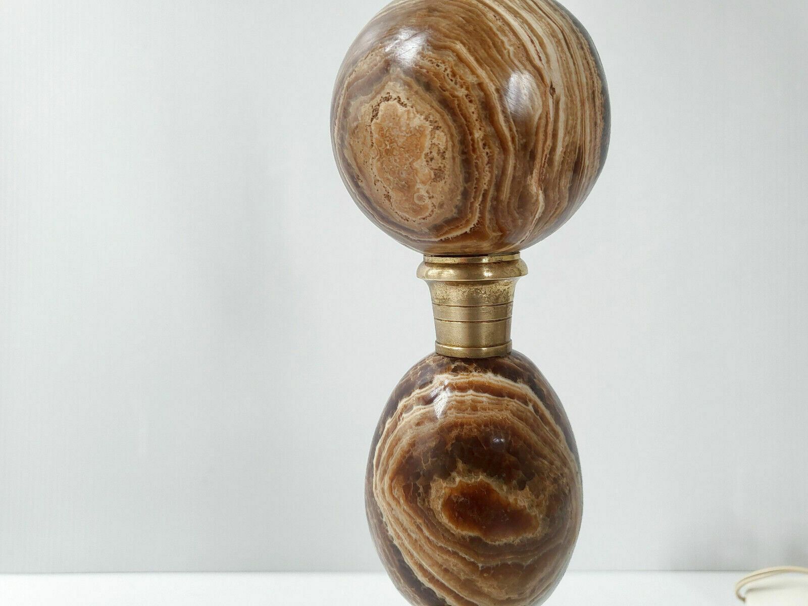 Vintage 1960 Ovoid Table Lamp In Marble & Brass 70s Retro 1960s 60s photo vintage