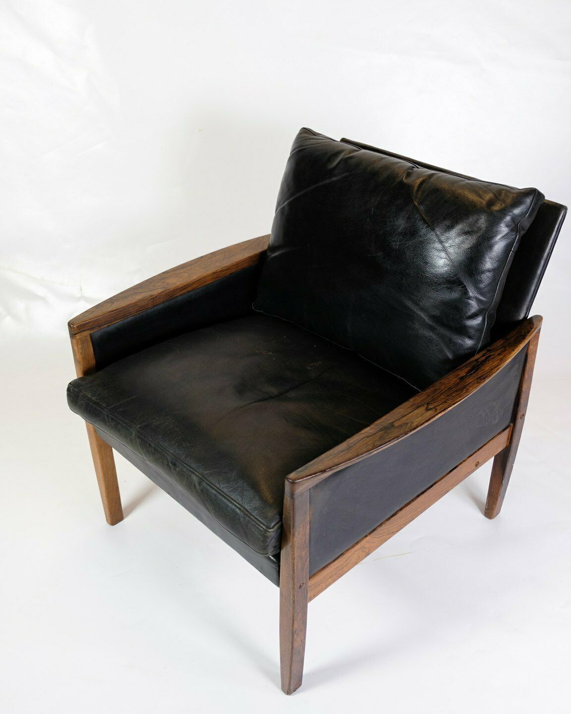 Armchair In Rosewood  & Black Leather By Hans Olsen For Brdr. Juul Kristensen From 1960s photo furniture