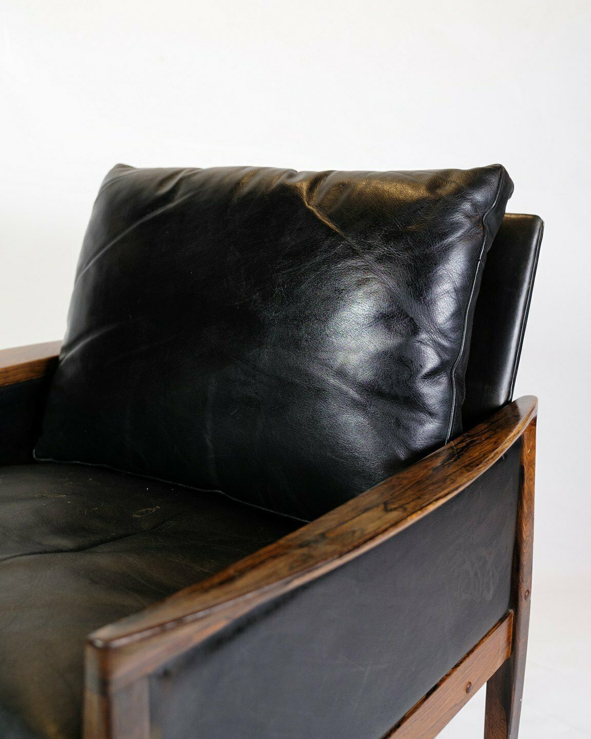Armchair In Rosewood  & Black Leather By Hans Olsen For Brdr. Juul Kristensen From 1960s photo Furniture