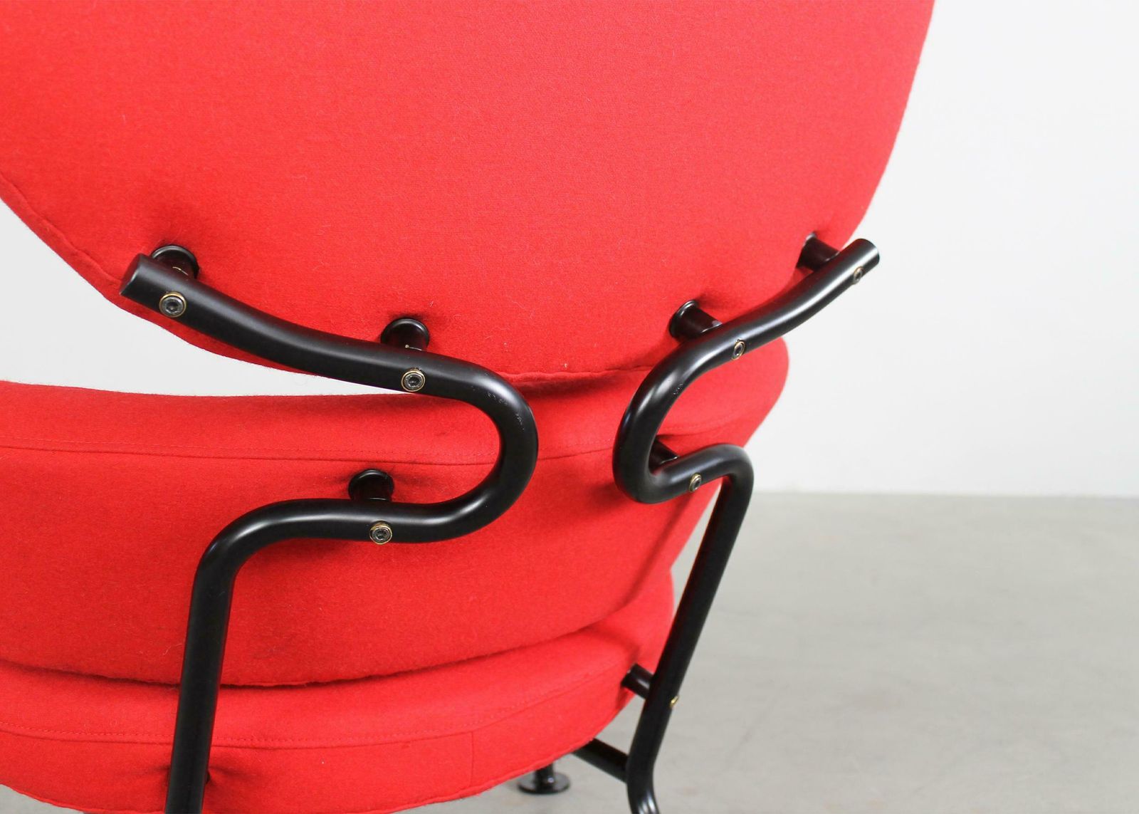 Franco Albini Pl19 Or Tre Pezzi Armchair In Red Fabric By Poggi 1970s photo 10383.0