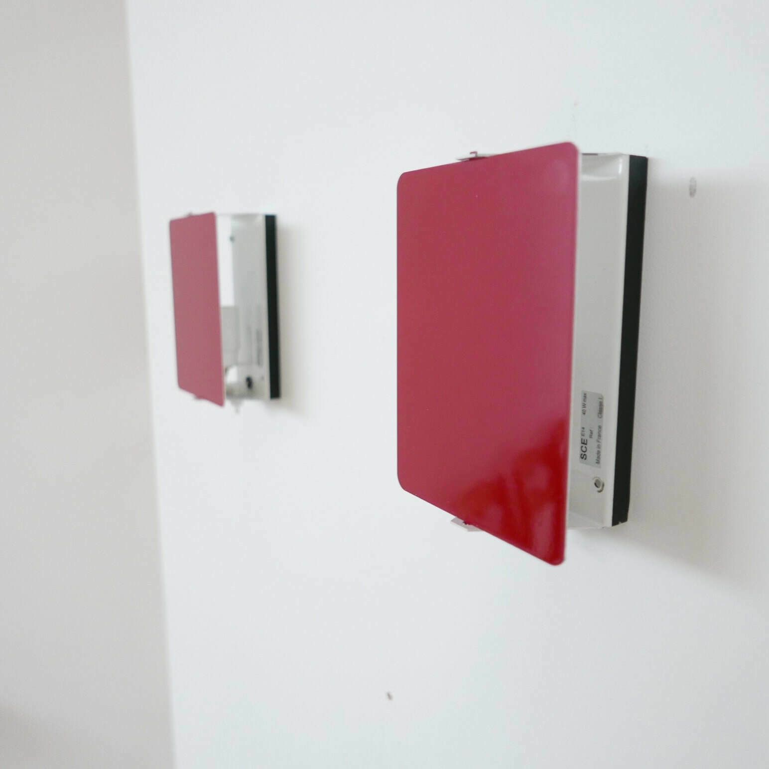Charlotte Perriand Original Red Mid Century Wall Lights