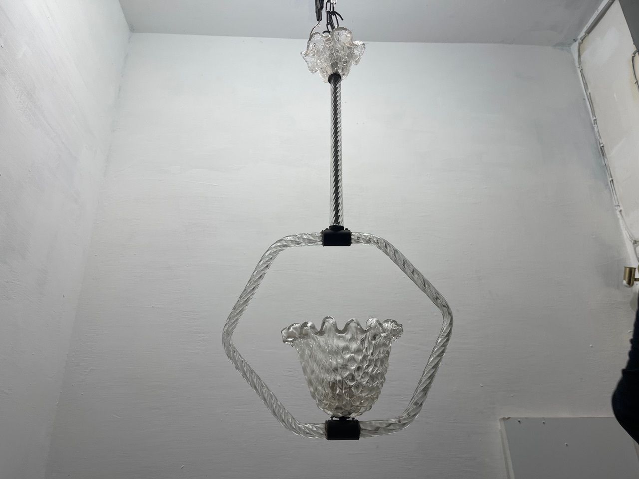 Murano Glass Light Pendant By Ercole Barovier 1940’s photo 1500.0