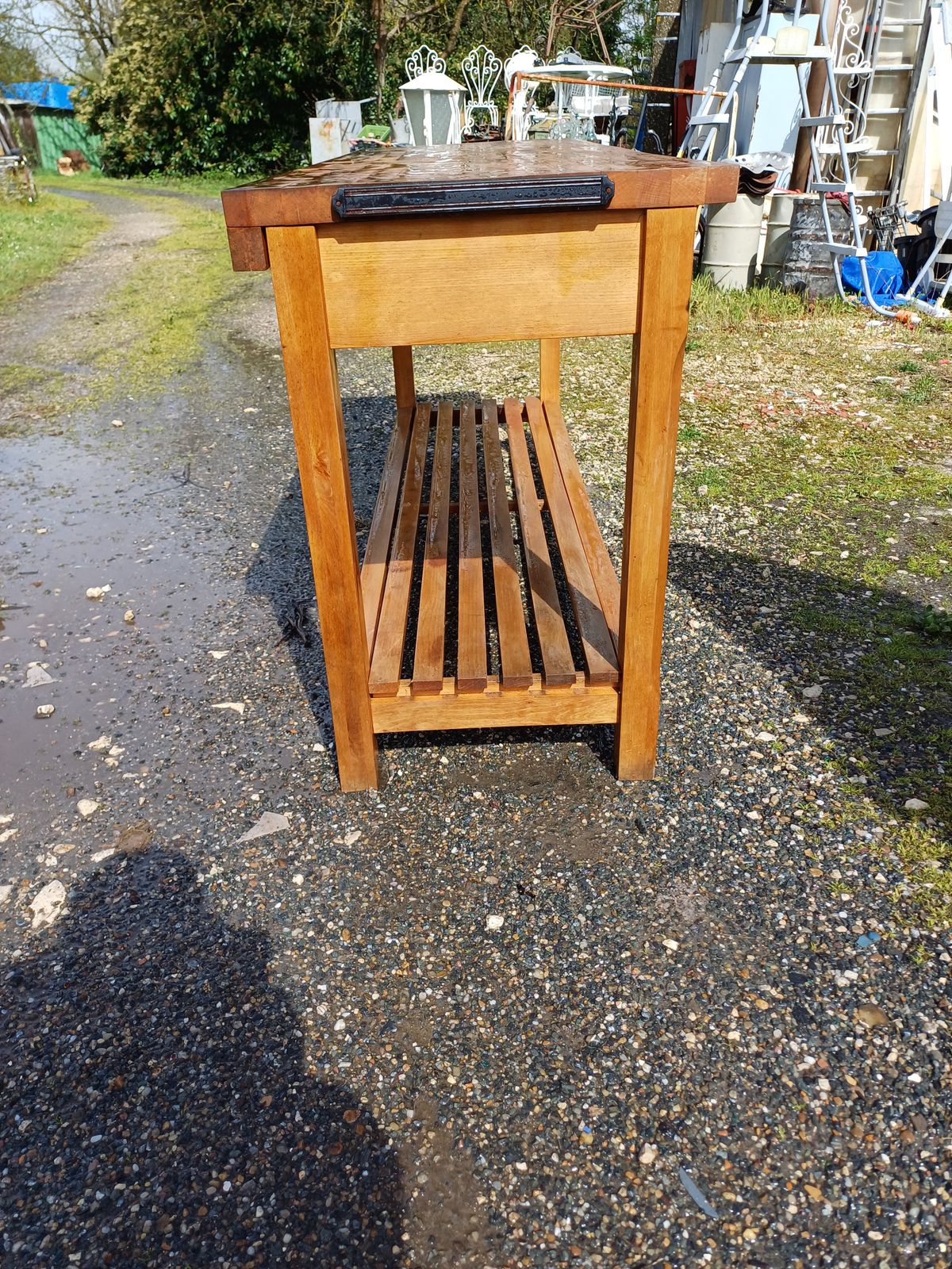 Wooden Drapery Table, 3 Drawers. photo furniture
