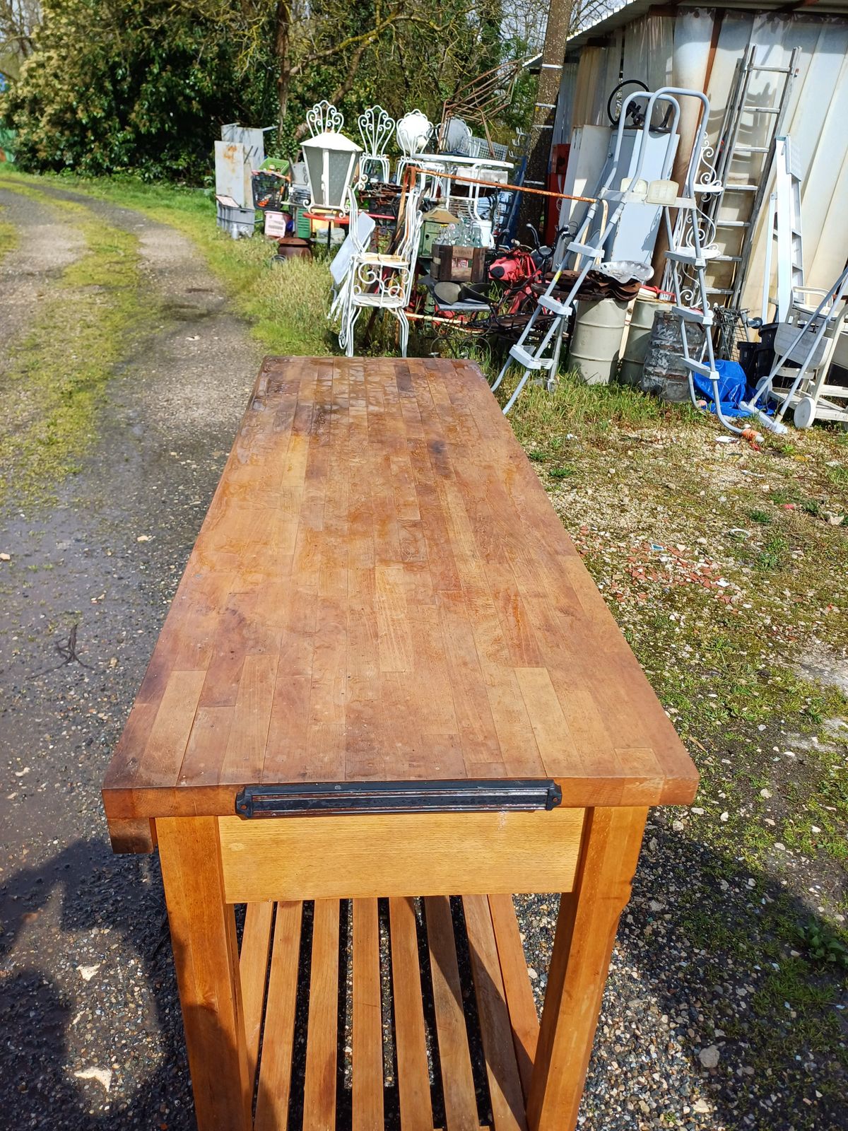 photo for sale Wooden Drapery Table, 3 Drawers.