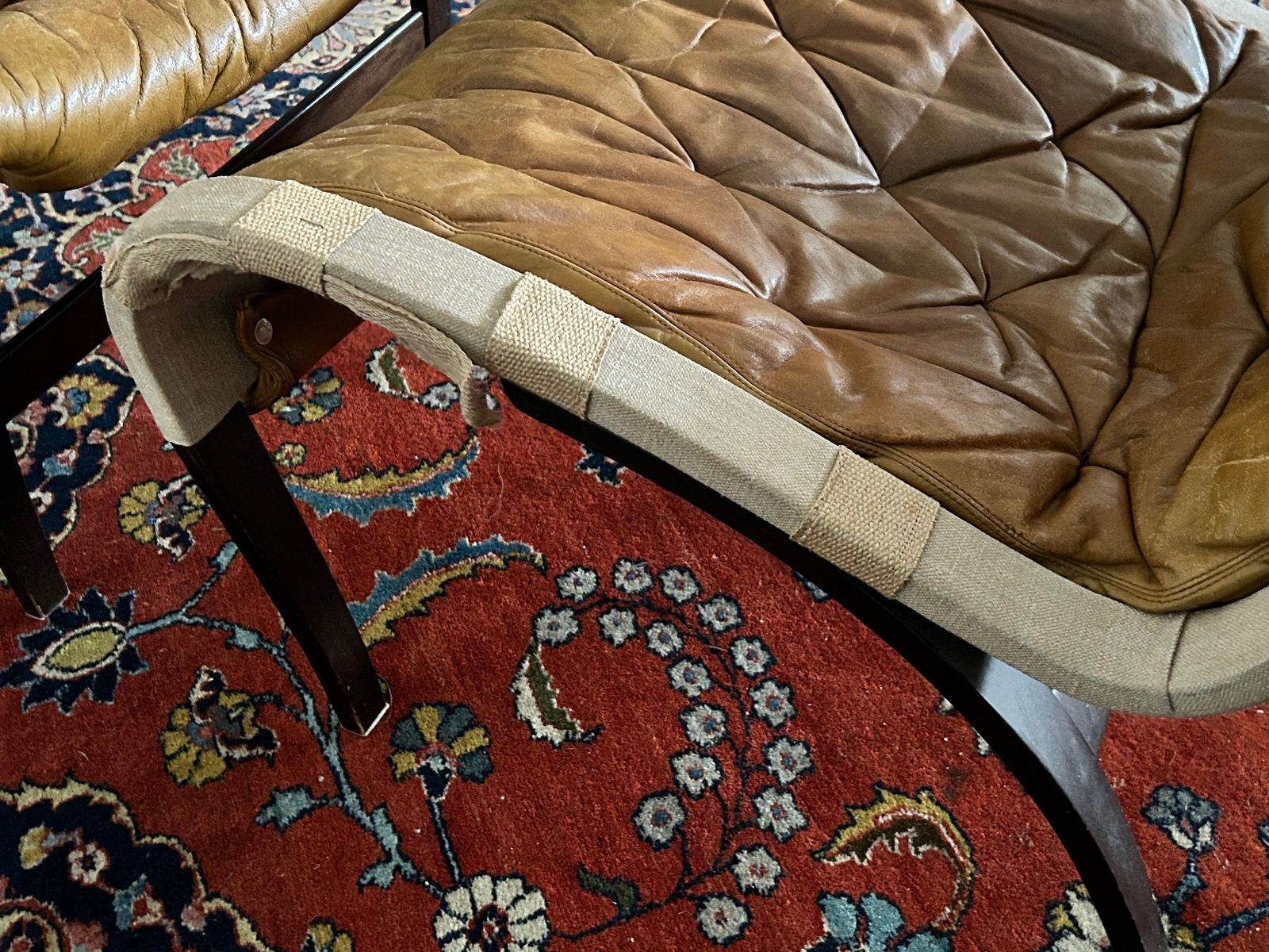 A Pernilla Leather Lounge Chair And Footstool By Bruno Mathsson For Dux, 1960s. photo vintage