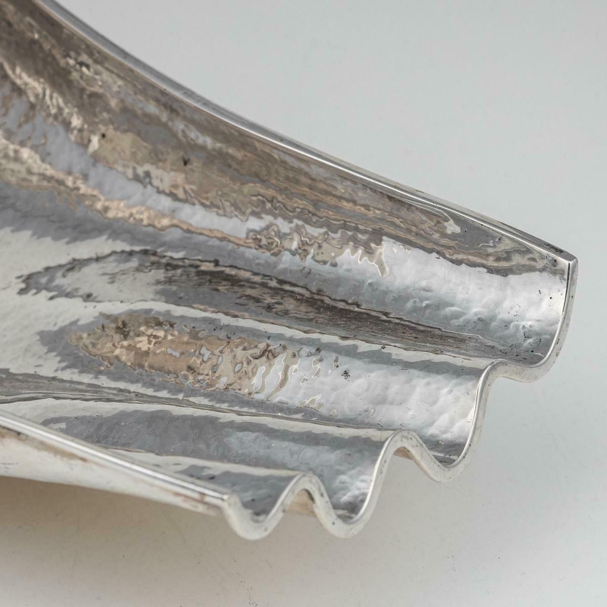 photo buy Italian Silver Baguette Tray In The Form Of A Swan, By Finzi C.1970