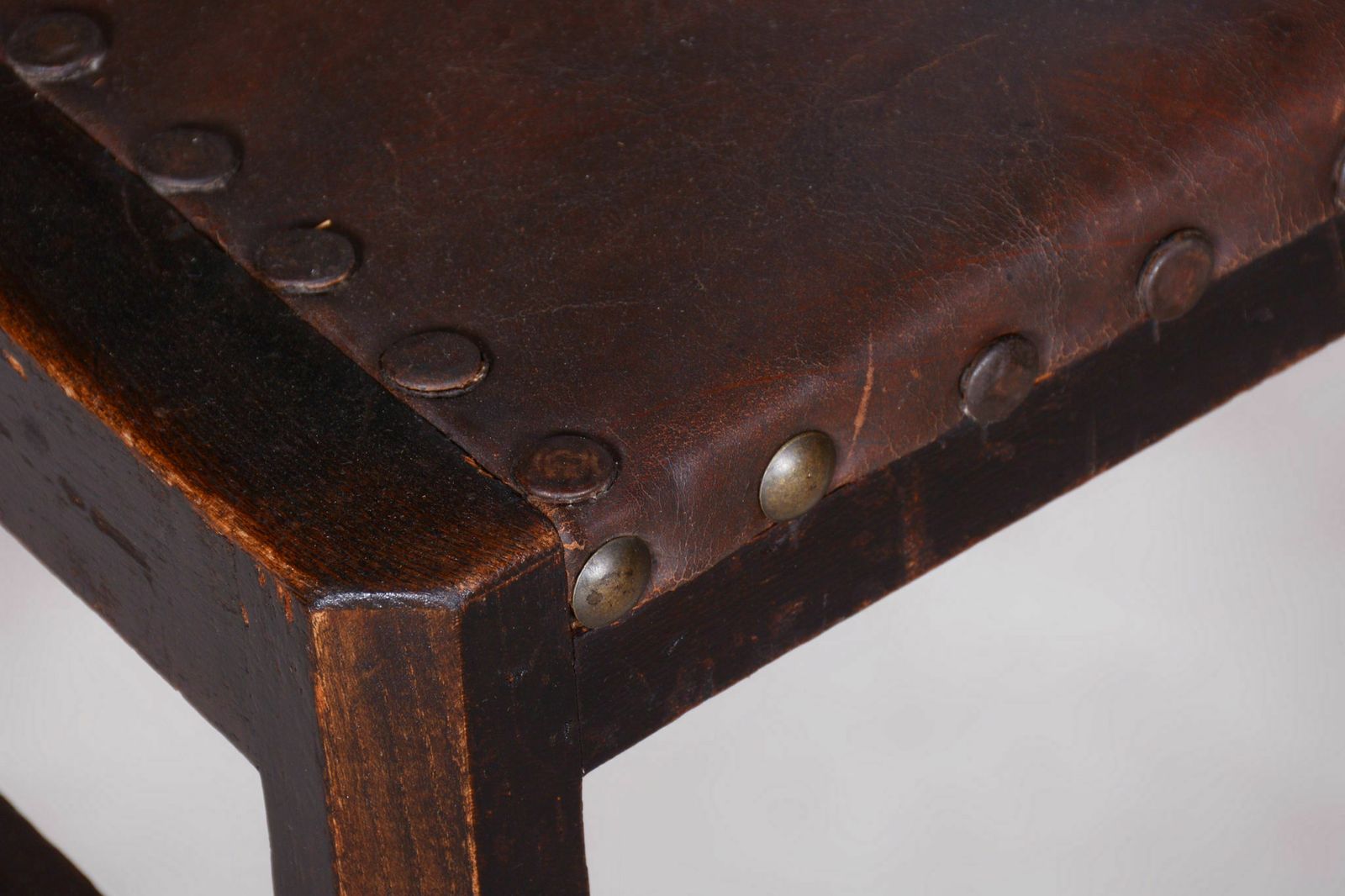 photo furniture Set Of Four Cubist Chairs, By Josef Gočár, Solid Oak, Red Leather, Czech, 1910s