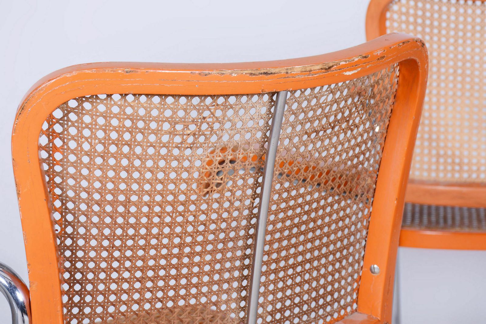 photo furniture Set Of Two Original Armchairs, By Robert Slezak, Beech, Rattan, Czech, 1930s