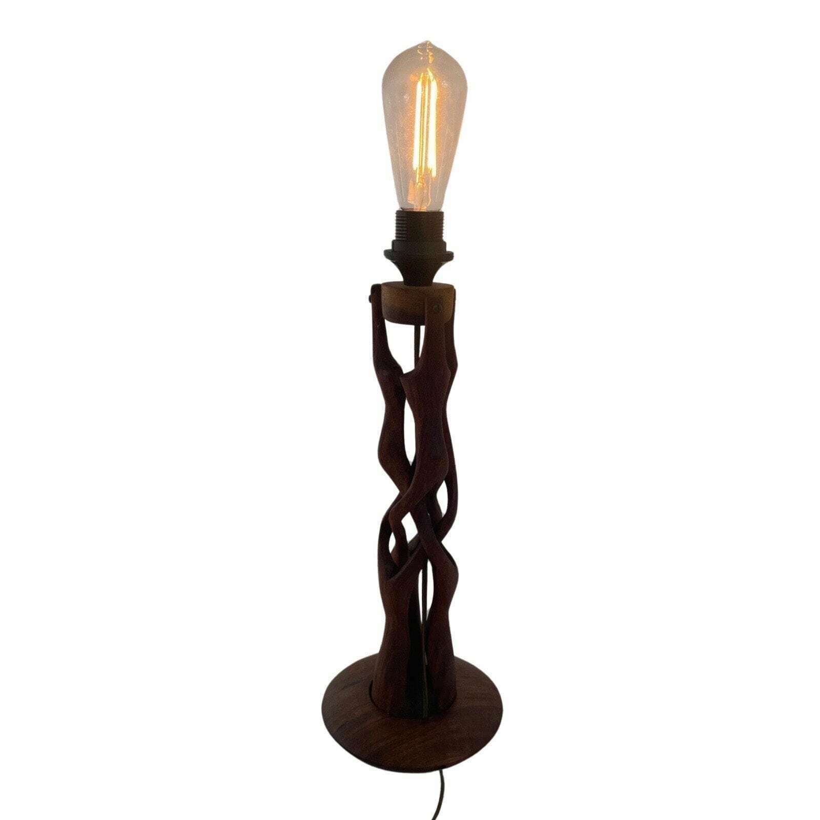 Vintage Scandinavian   Organically Shaped Lamp   Teak Mounting   1960's, Denmark   Can Fit A Shade photo 178.0