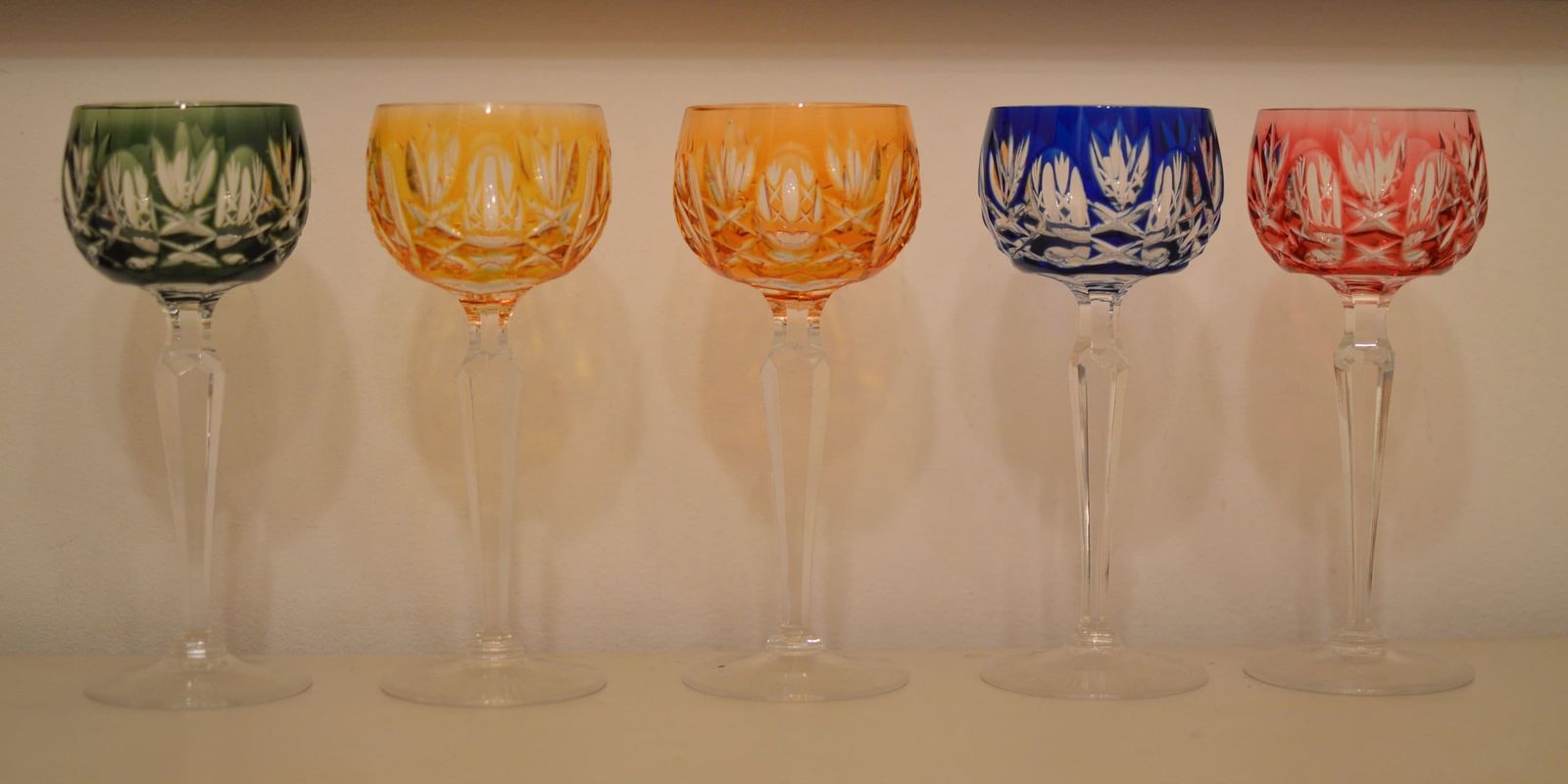 5 Crystal Wine Glass Color Wine Goblet | Cut Pattern By Nachtmann,