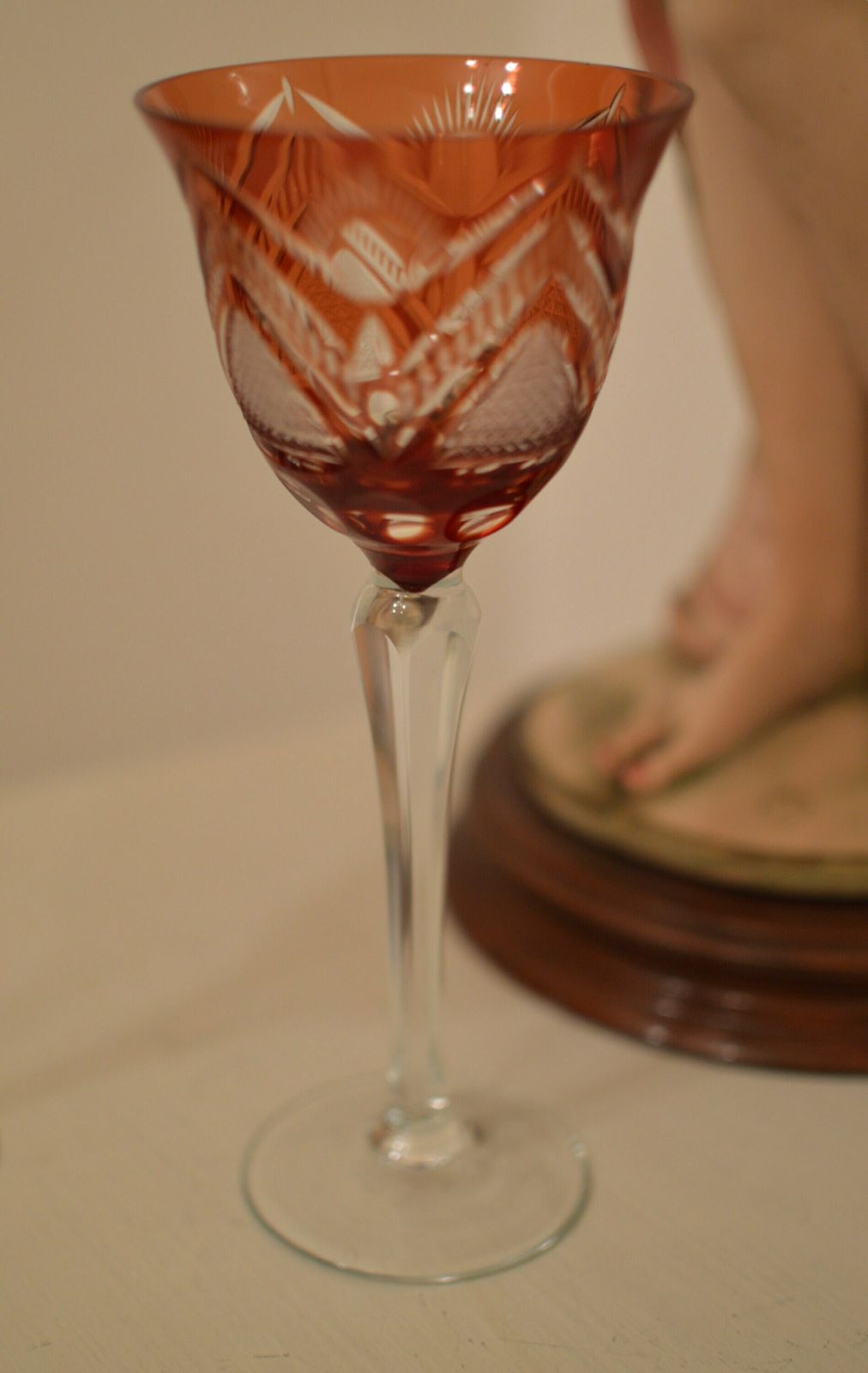 4 Crystal Wine Glass Color Wine Goblet | Cut Pattern By Nachtmann, photo vintage