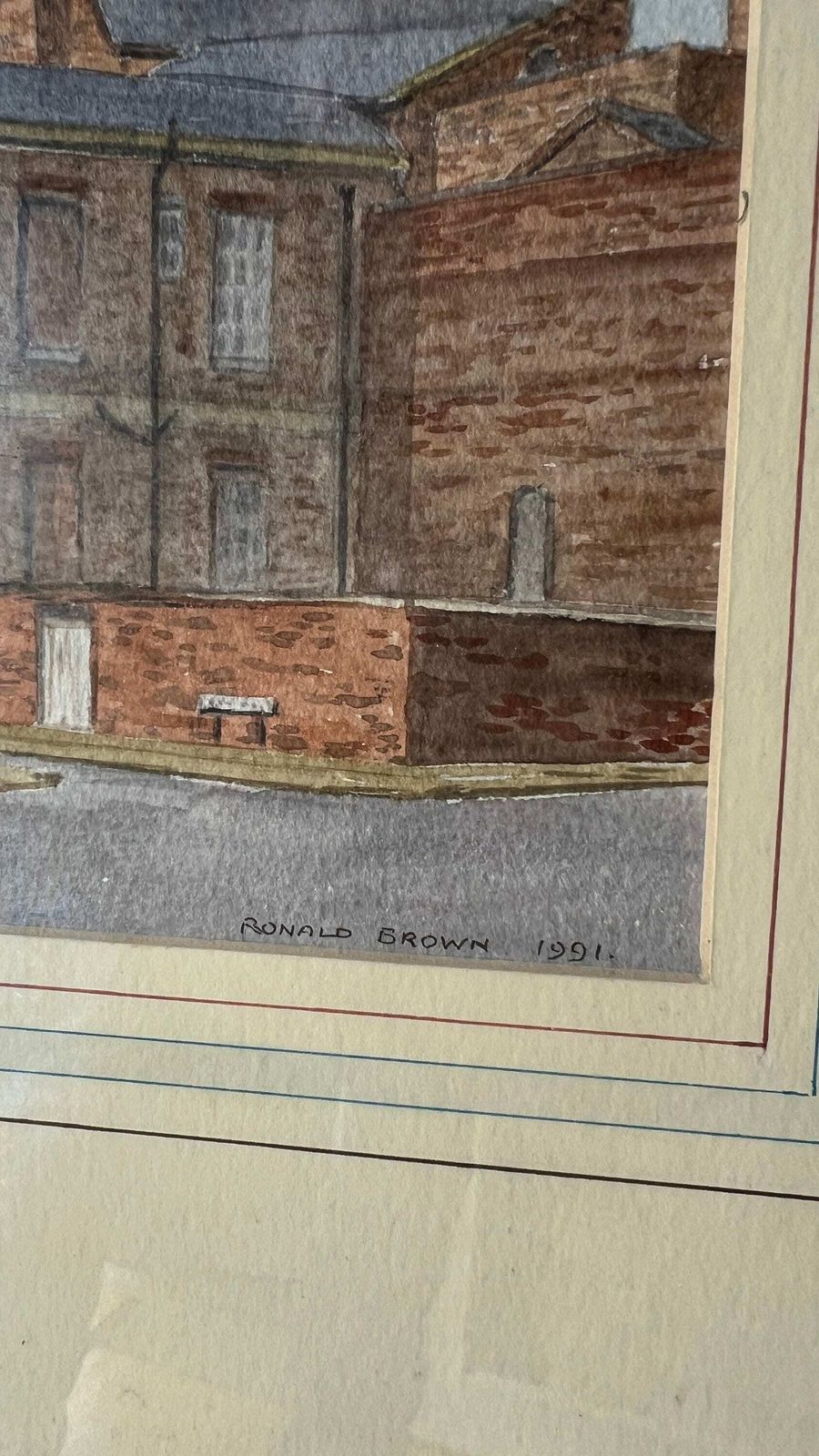 Original Framed Watercolour Painting Signed By Ronald Brown [Depicts Bedford Prison Building] photo buy