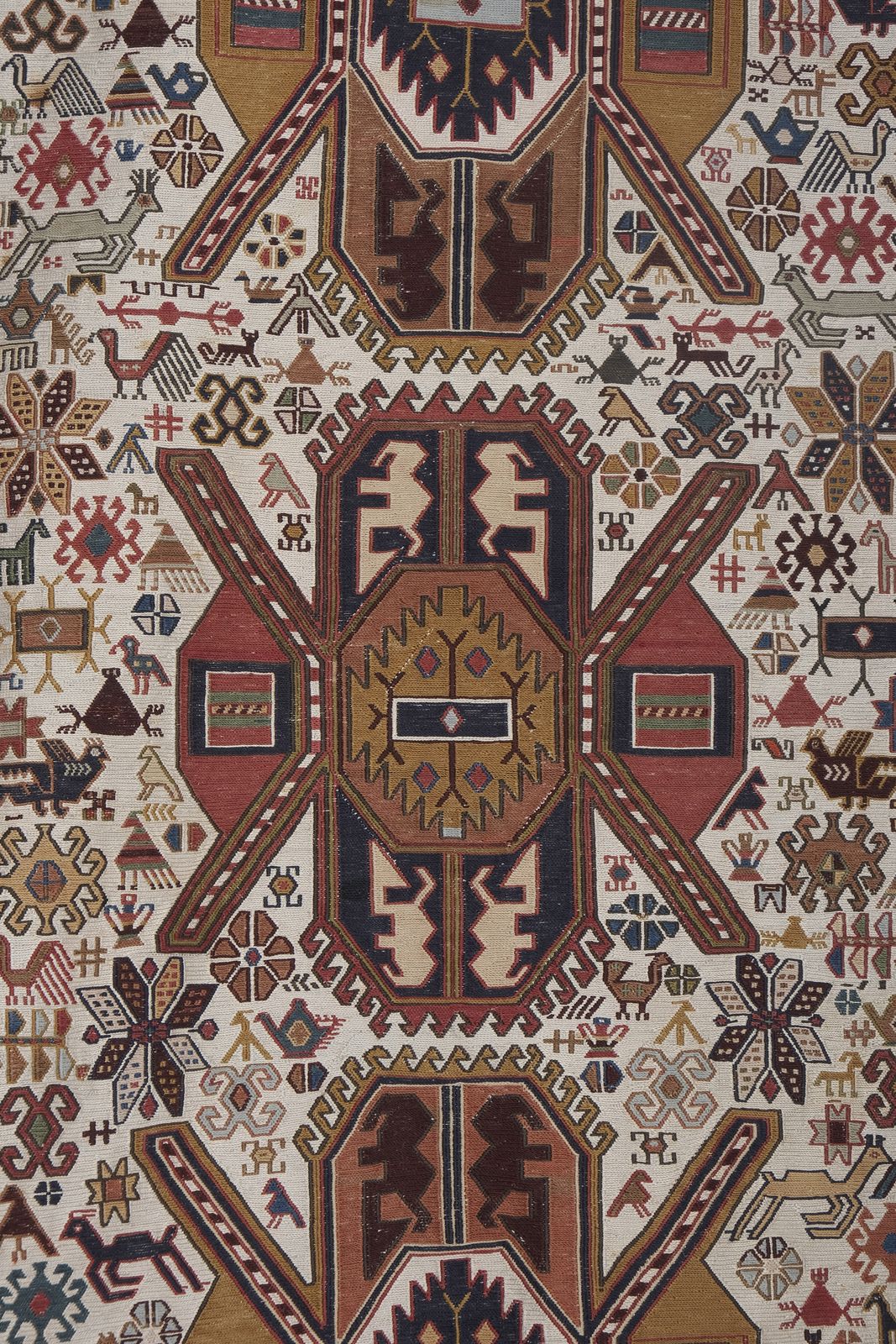 1960s Turkish Animal Pictorial Soumac Rug 3'4'' X 6'4'' photo vinterior