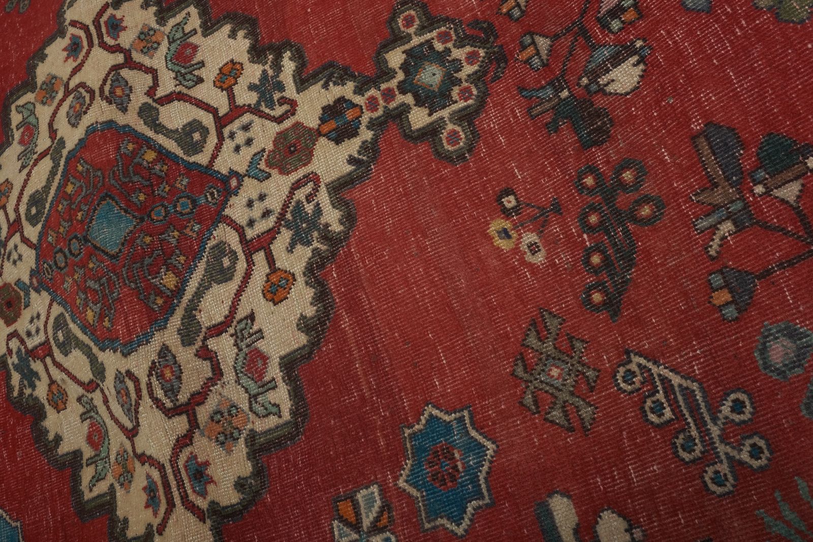 Vintage Red Hand Knotted Turkish Oushak Rug 5'7" X 7'1" photo vinterior