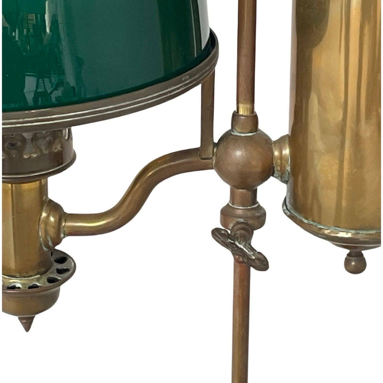 Art Nouveau   Brass With Glass   Table Oil Lamp   Working Condition   Germany, Ca. 1910 photo 209.0