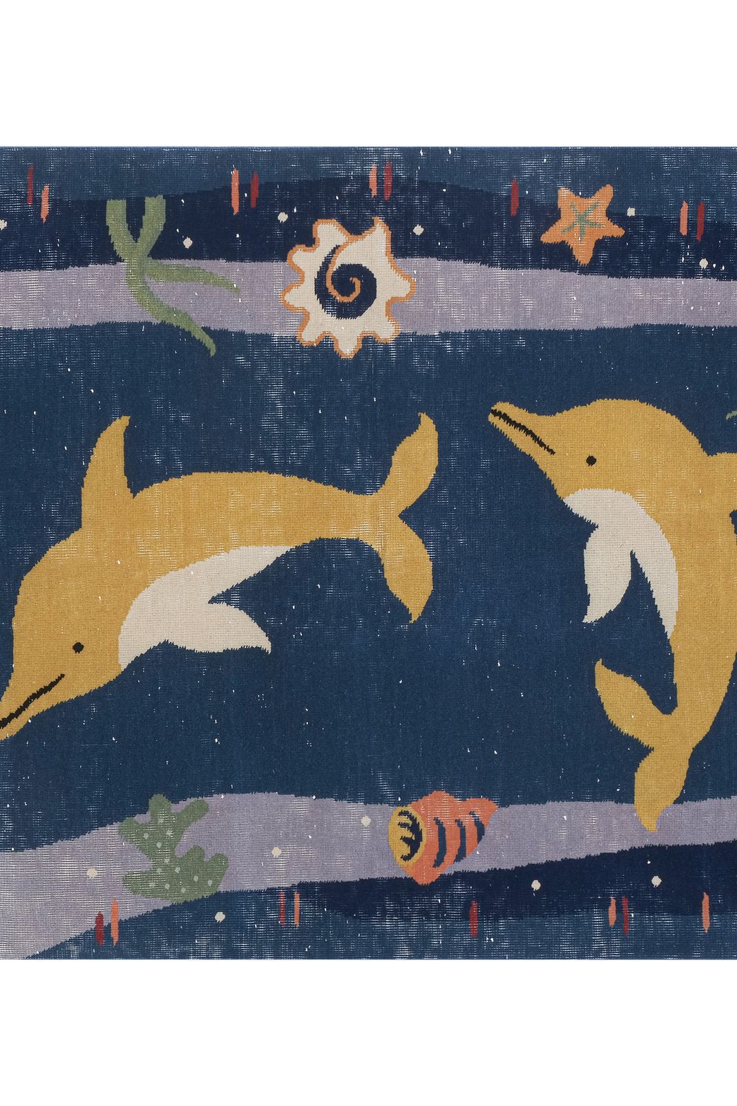 Textiles Handknotted Turkish Dolphin Pictorial Rug 3'11'' X 5'10'' photo