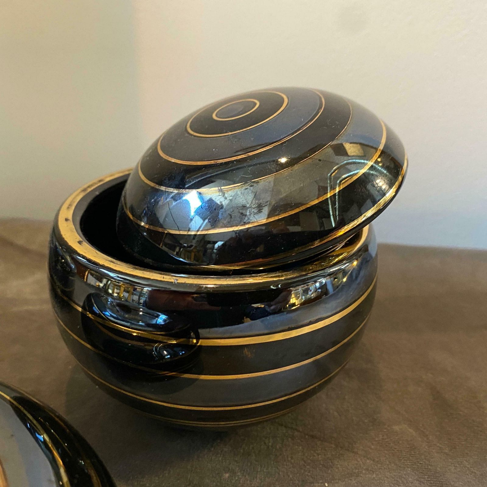 1950s Set Of Three Mid Century Modern Italian Ceramic Desk Accessories photo vinterior