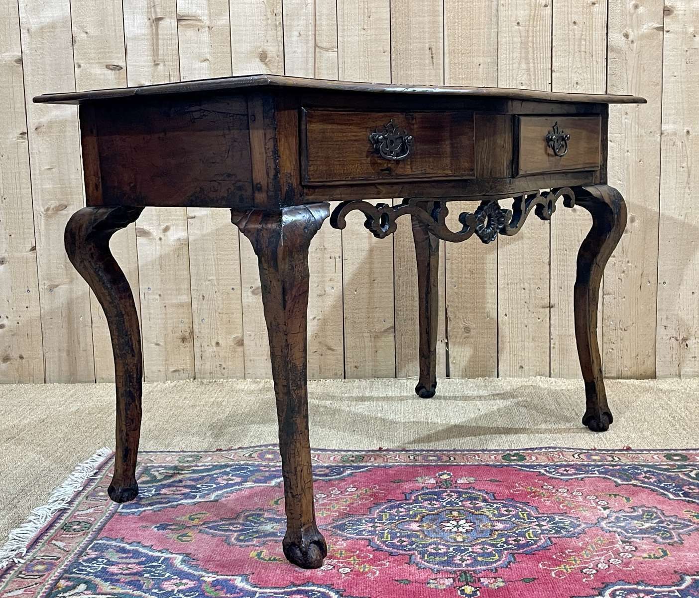photo buy Rustic English Console From The 18th Century In Chestnut And Cherry