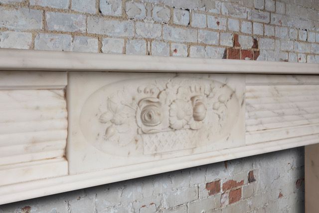Original Georgian Carved Marble Surround photo for sale