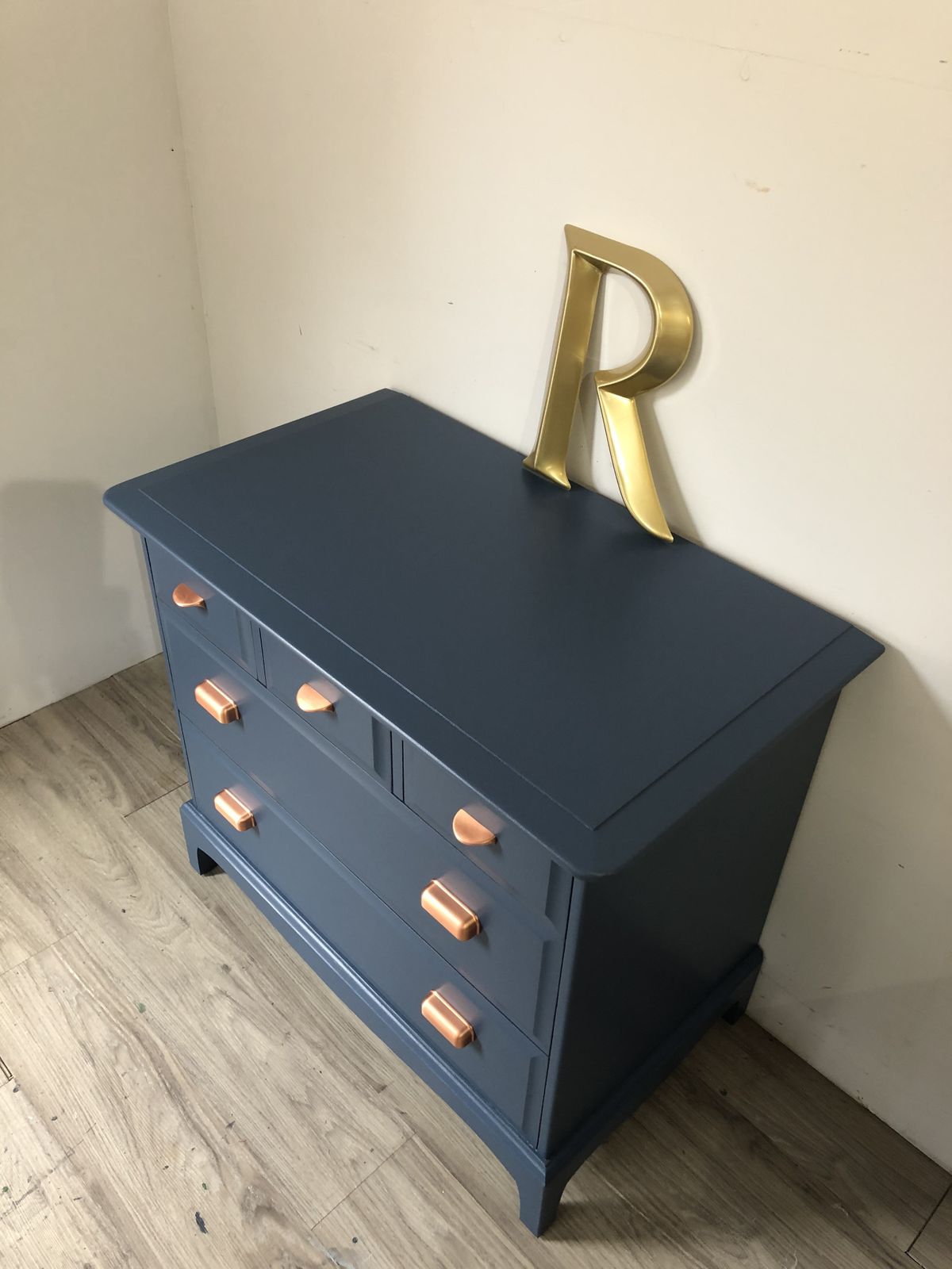 photo furniture Stag Minstrel Chest Of Drawers 3 Over 2 Hicks Blue