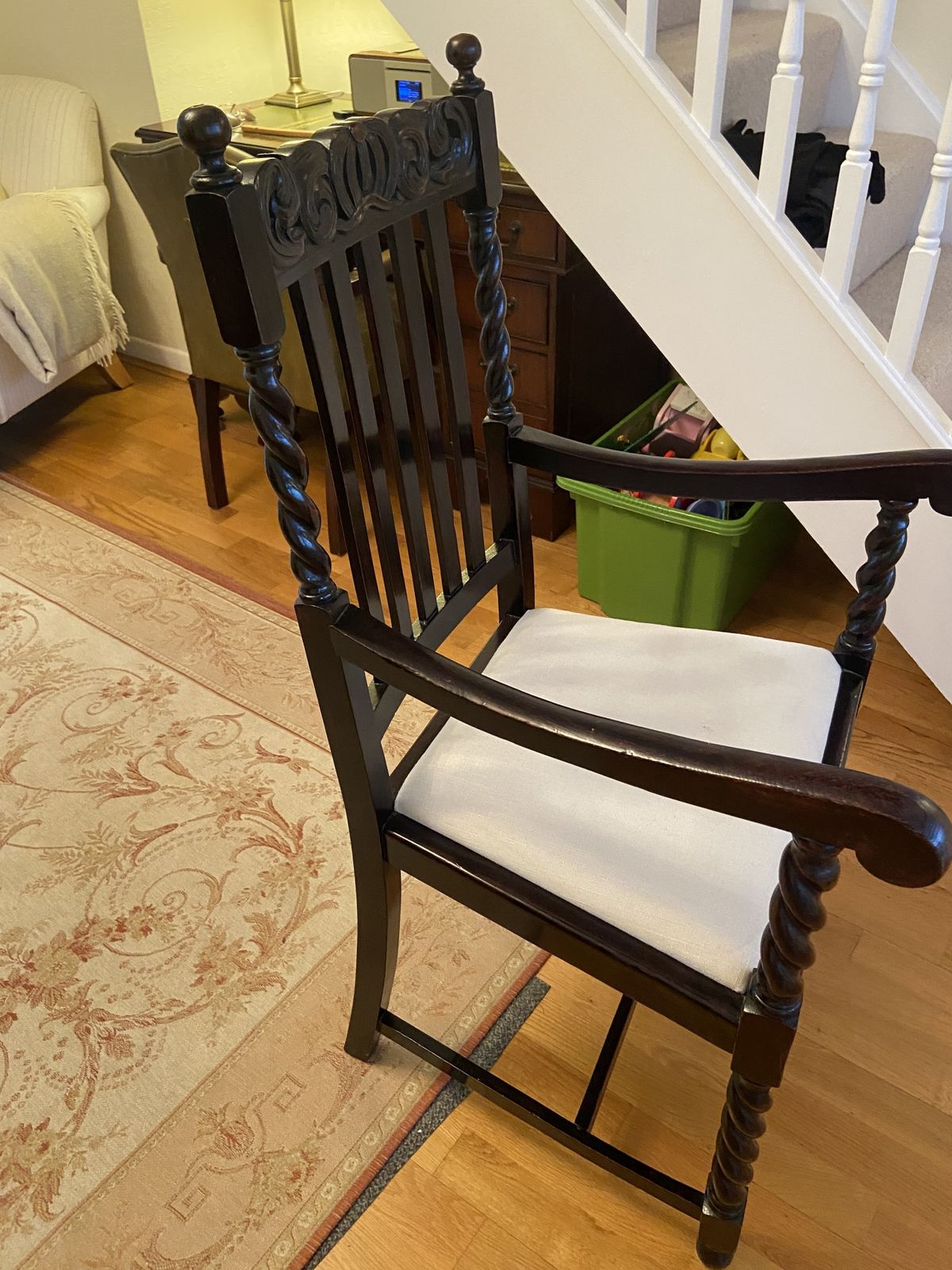 1920s Antique Oak Carver Armchair photo for sale