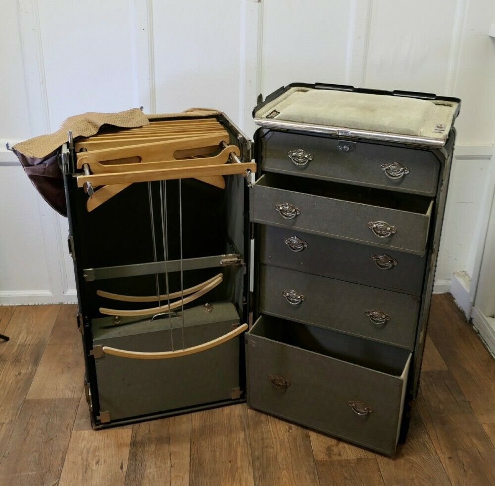 photo furniture Art Deco Steamer Trunk Or Cabin Wardrobe By Hartman Luggage Co.