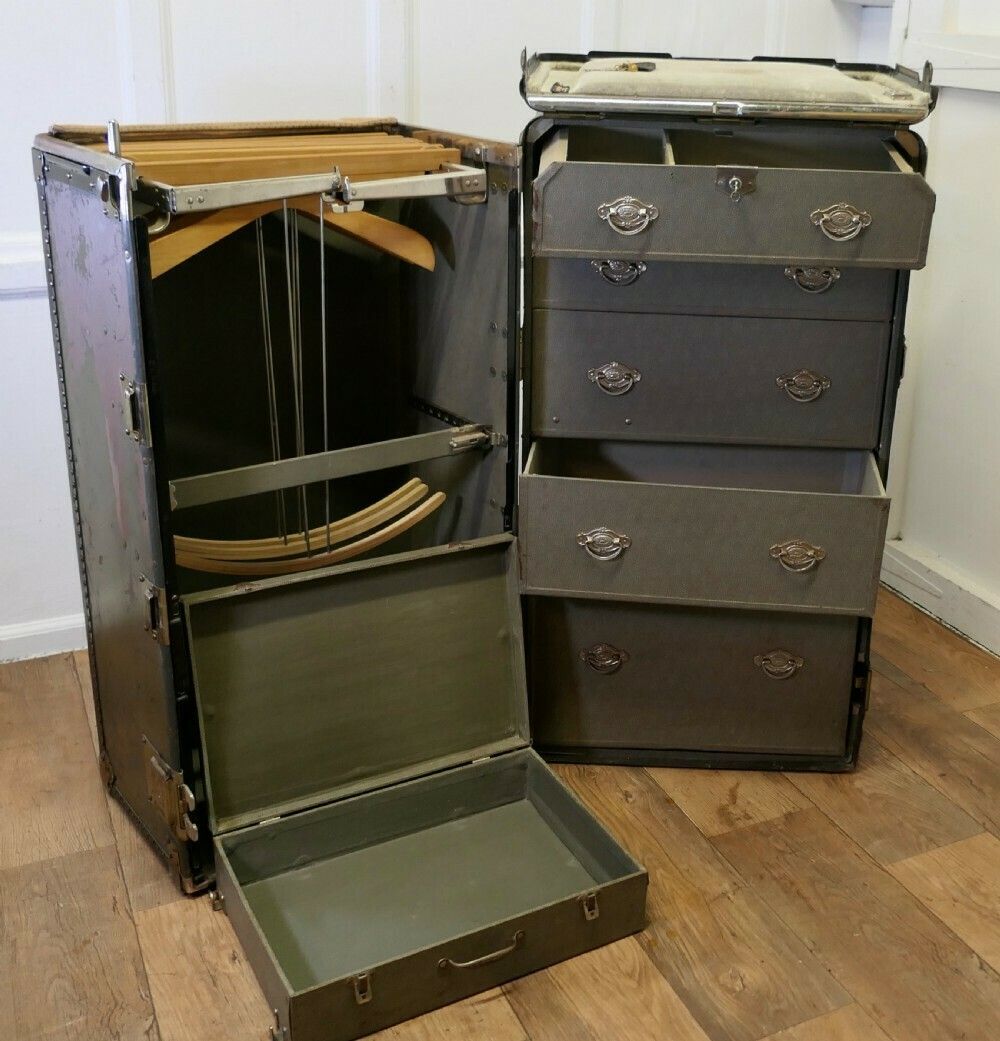 3300.0 Art Deco Steamer Trunk Or Cabin Wardrobe By Hartman Luggage Co. photo