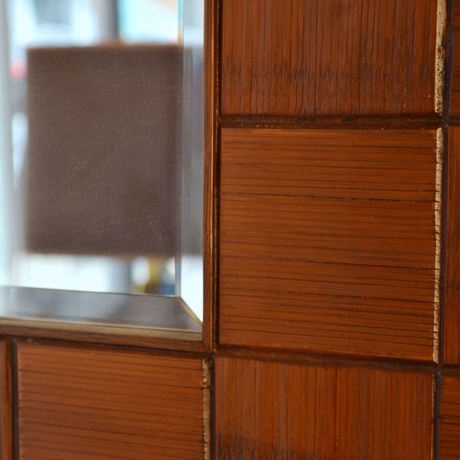 Pair Of Square Mirrors Carved Wood Relief, 1960's, Italy photo 2549.0