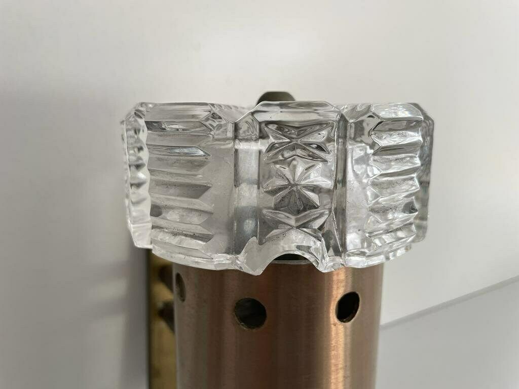 photo furniture Italian Design Twin Shade Crystal Glass Pair Of Sconces By Stilux Milano, 1960s, Italy