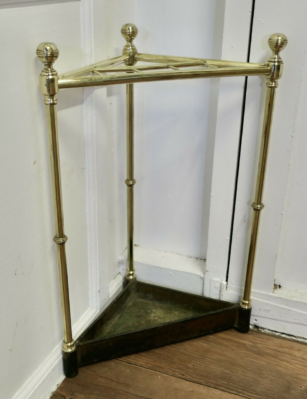Victorian Brass And Cast Iron Corner Stick Or Umbrella Stand