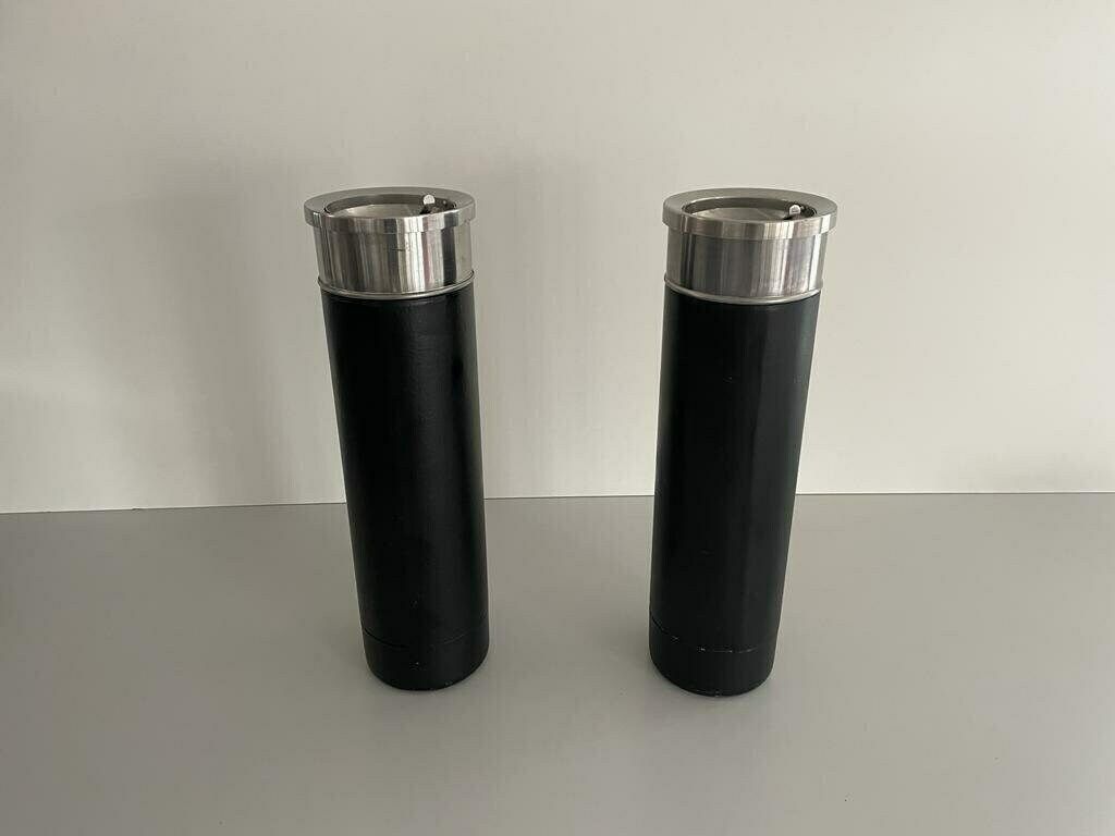 Mid Century Modern Italian Design Set Of 2 Chrome Top Ashtrays