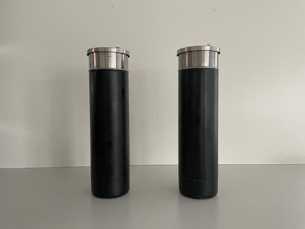 Mid Century Modern Italian Design Set Of 2 Chrome Top Ashtrays photo furniture