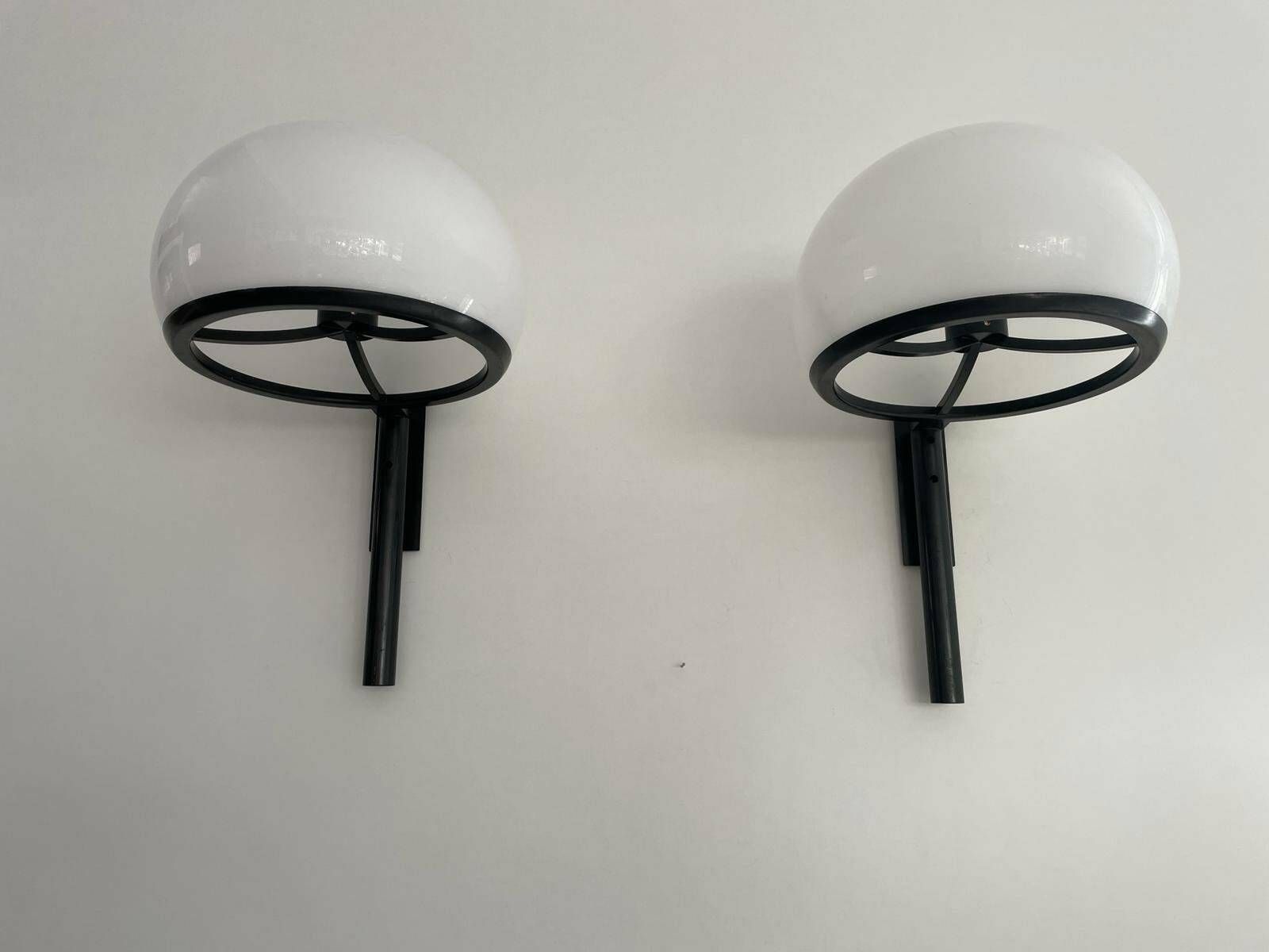 Wonderful White Acrylic Pair Of "Large" Sconces By Arteluce, Italy, 1960s photo 6765.0