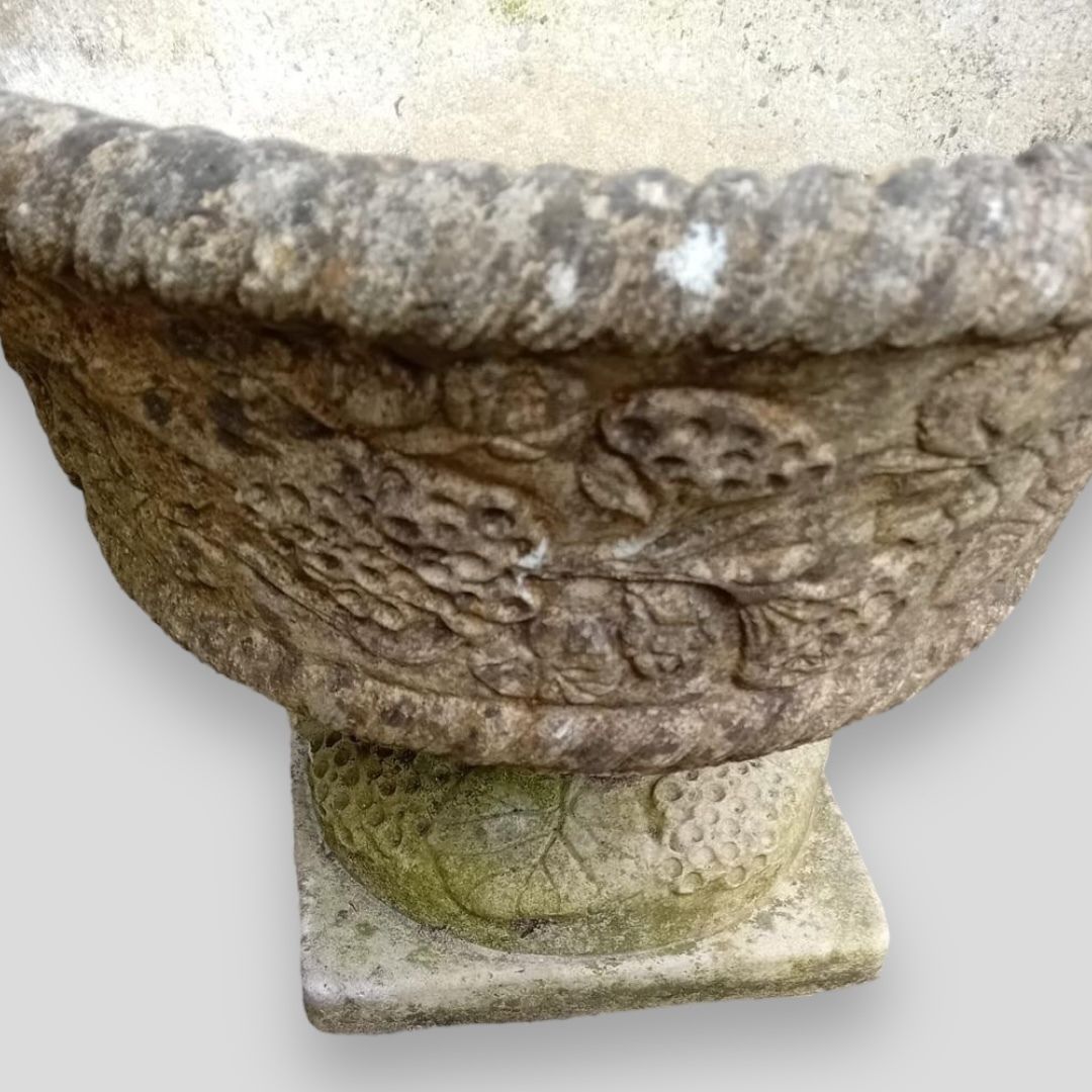A Pair Of Smart Sandford Stone Planters On Plinths photo vinterior
