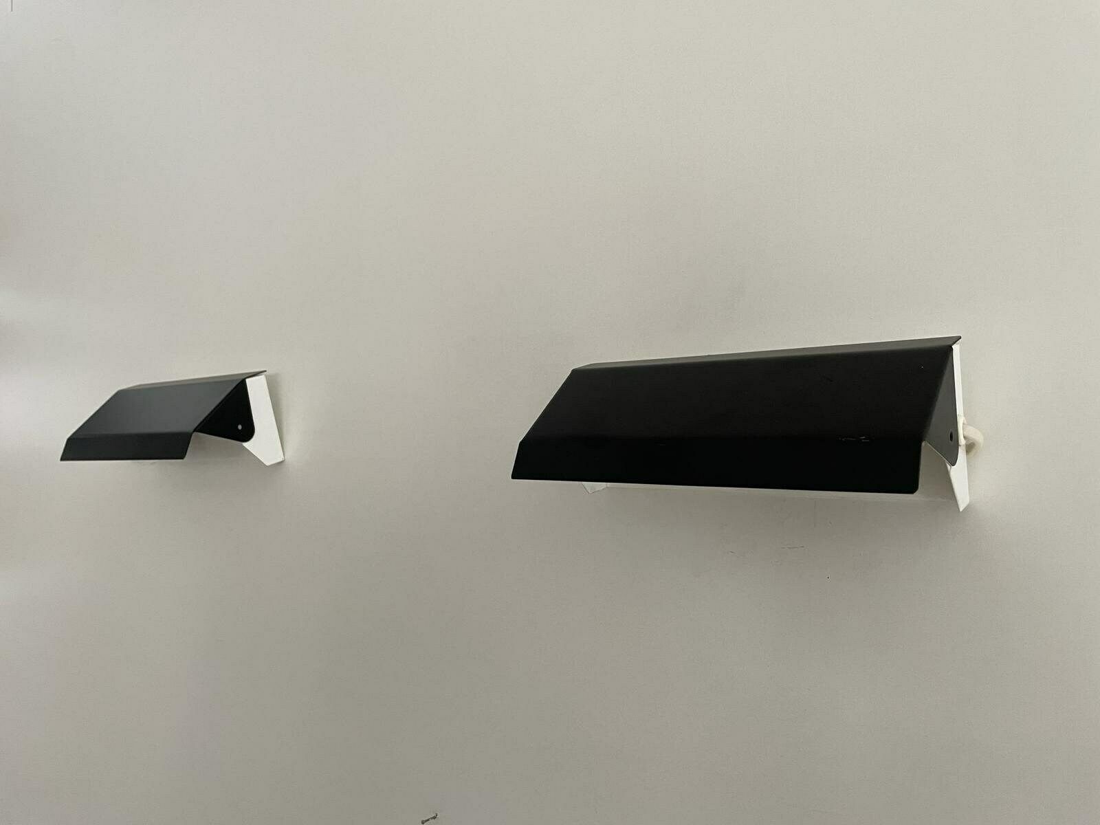 Mid Century Modern Black And White Metal Pair Of Sconces By Horn Leuchten, Adjustable Reflectors, Stilnovo Era, 1950s, Germany photo Lighting