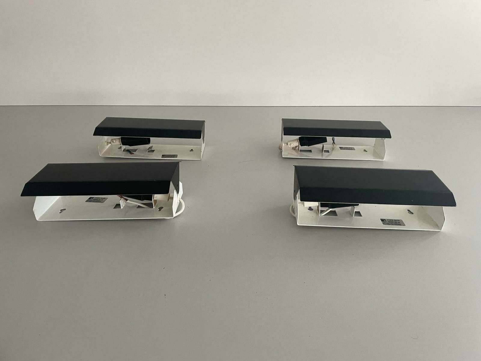 Mid Century Modern Black And White Metal Pair Of Sconces By Horn Leuchten, Adjustable Reflectors, Stilnovo Era, 1950s, Germany photo buy