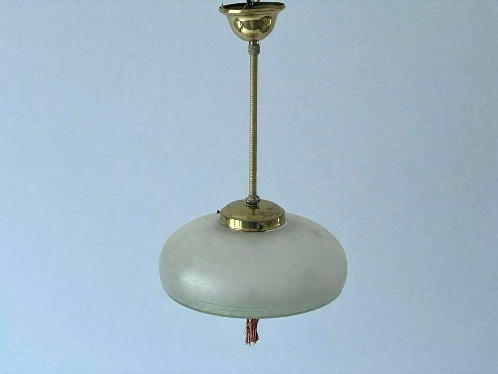 Green Glass Art Deco Style Ceiling Lamp, 1940s, Germany photo vintage