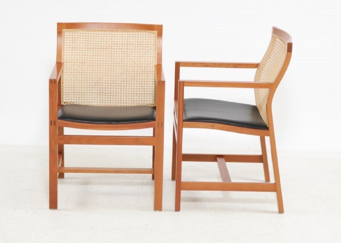 1980s Rud Thygesen And Johnny Sorensen Set Of Five King Series Cherry Armchairs photo vinterior