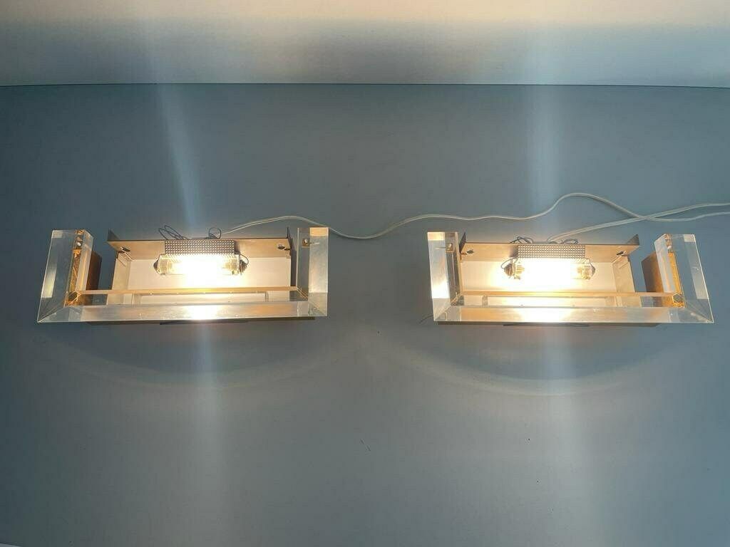 Gold Metal Halogen Sconces By Vereinigte Werkstätten, 1950s, Germany photo 821.0