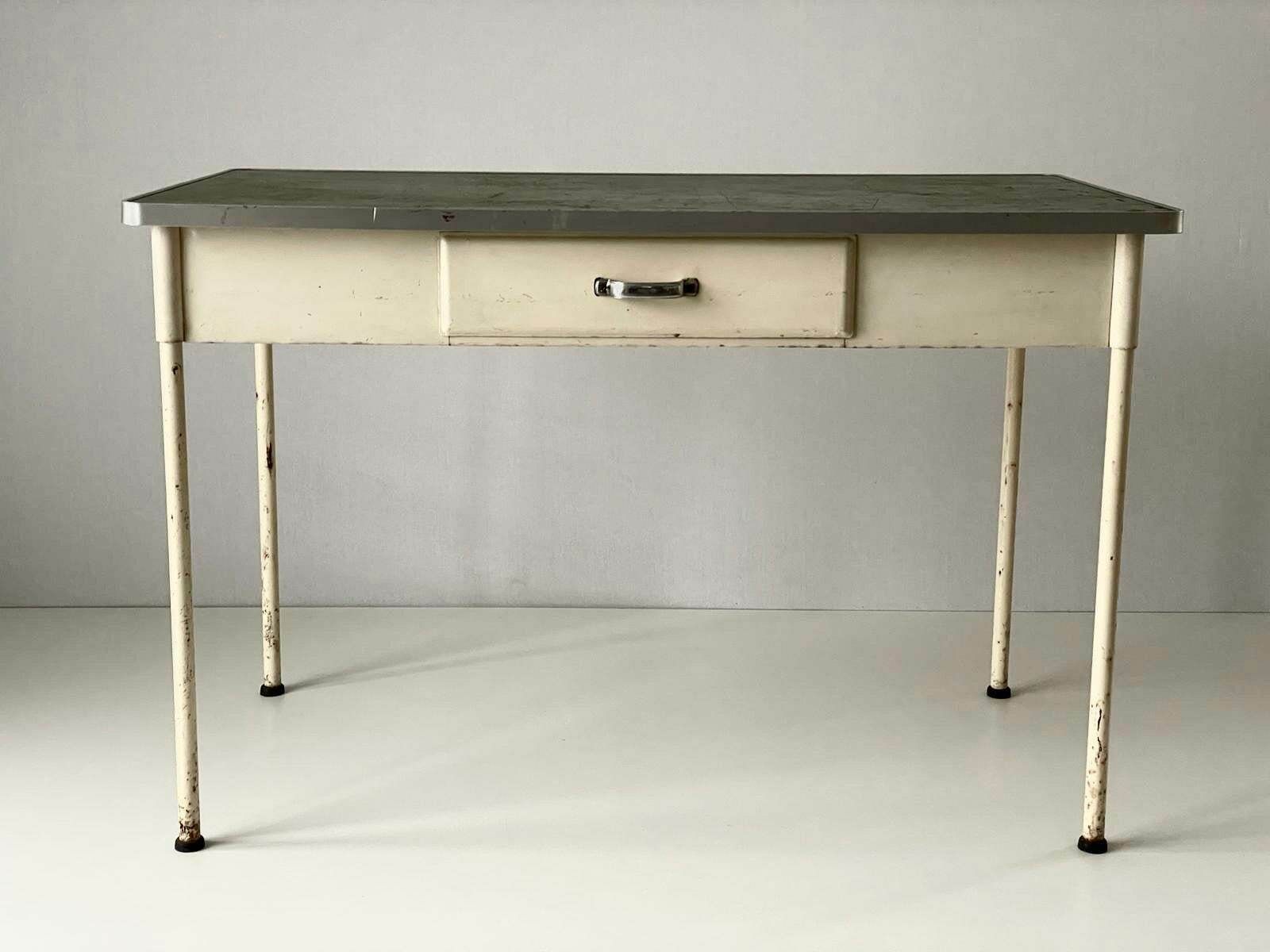 Industrial Doctors' Desk With 1 Drawer, Germany, 1950s photo furniture