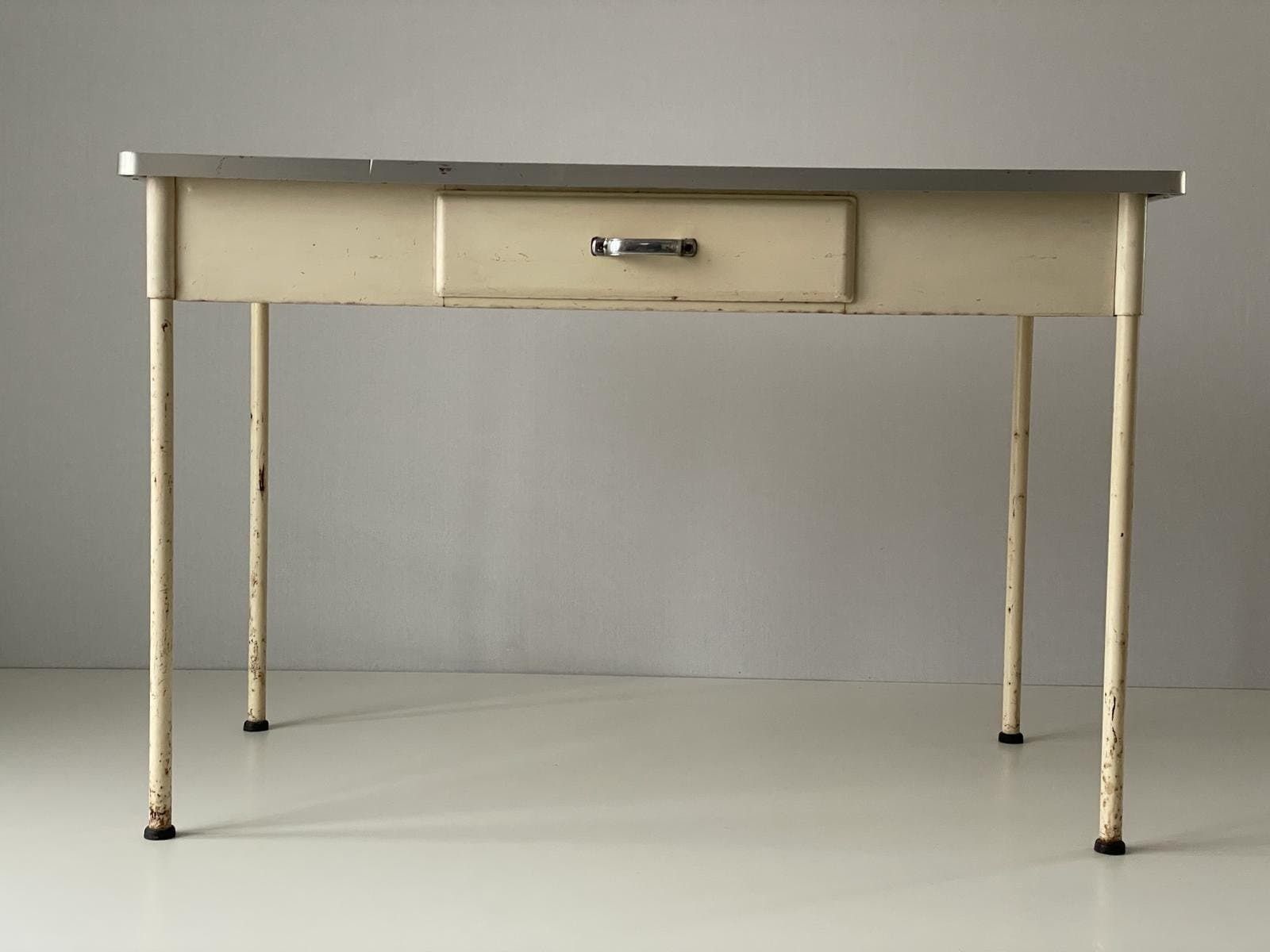 photo furniture Industrial Doctors' Desk With 1 Drawer, Germany, 1950s