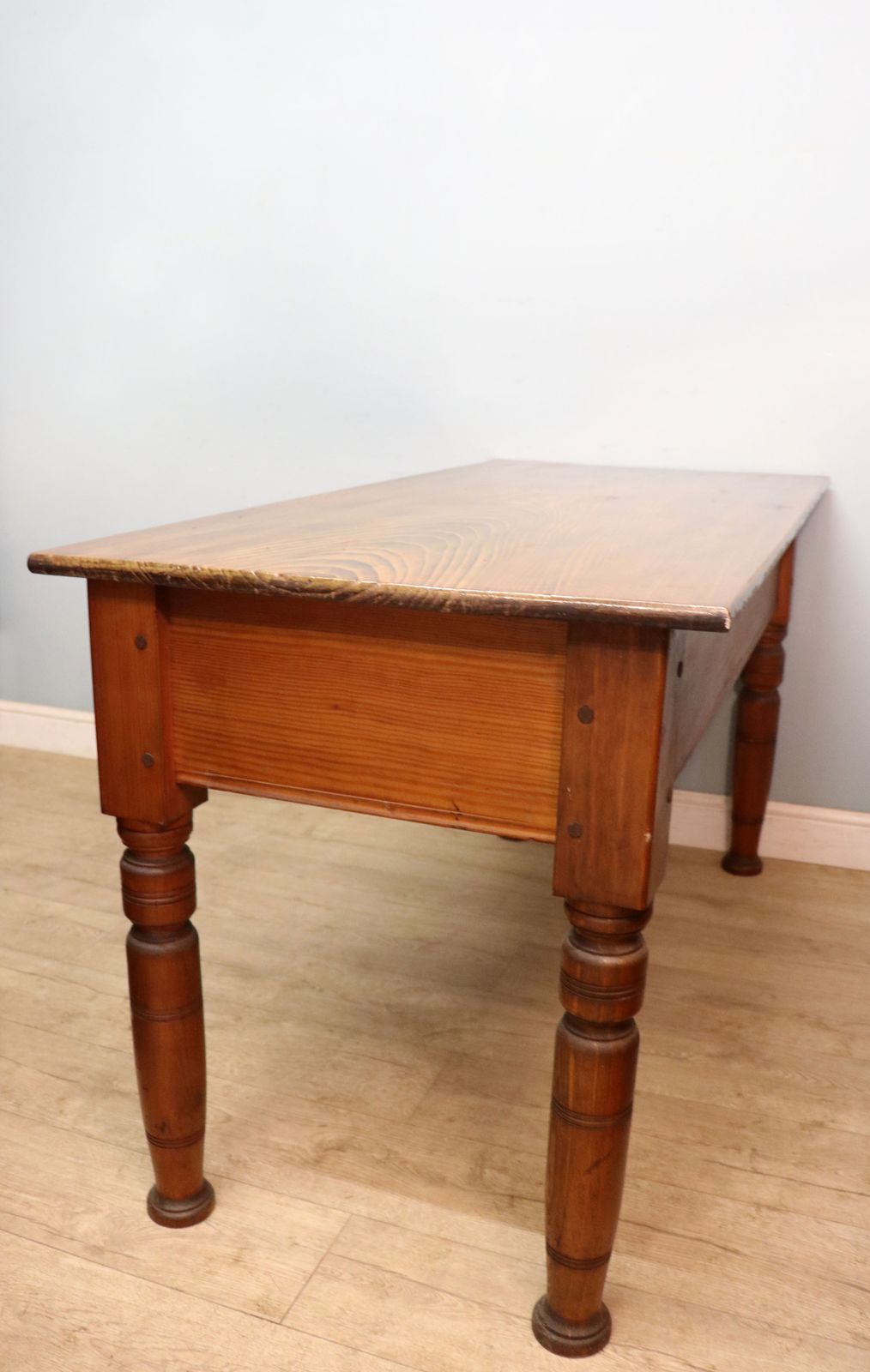 photo furniture A Lovely Victorian Stained Pine And Elm Topped Table.