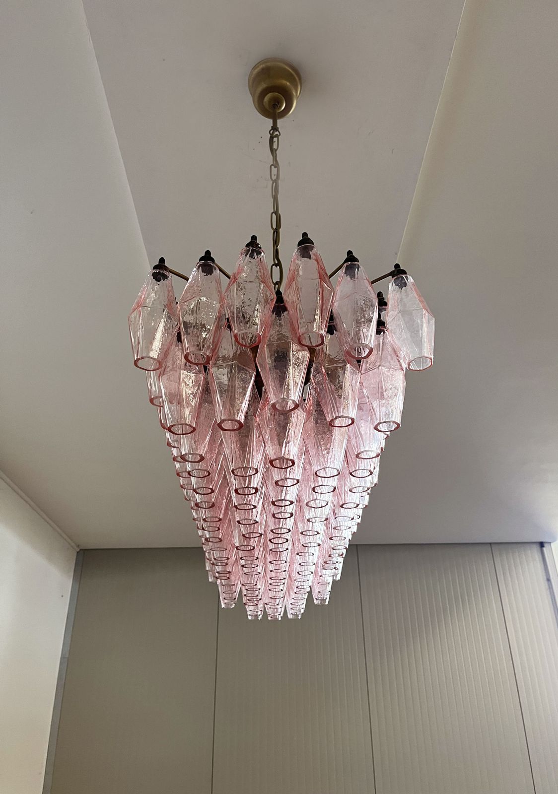 Lighting Elegant Murano Poliedri Chandelier   Carlo Scarpa   138 Pink Glasses photo